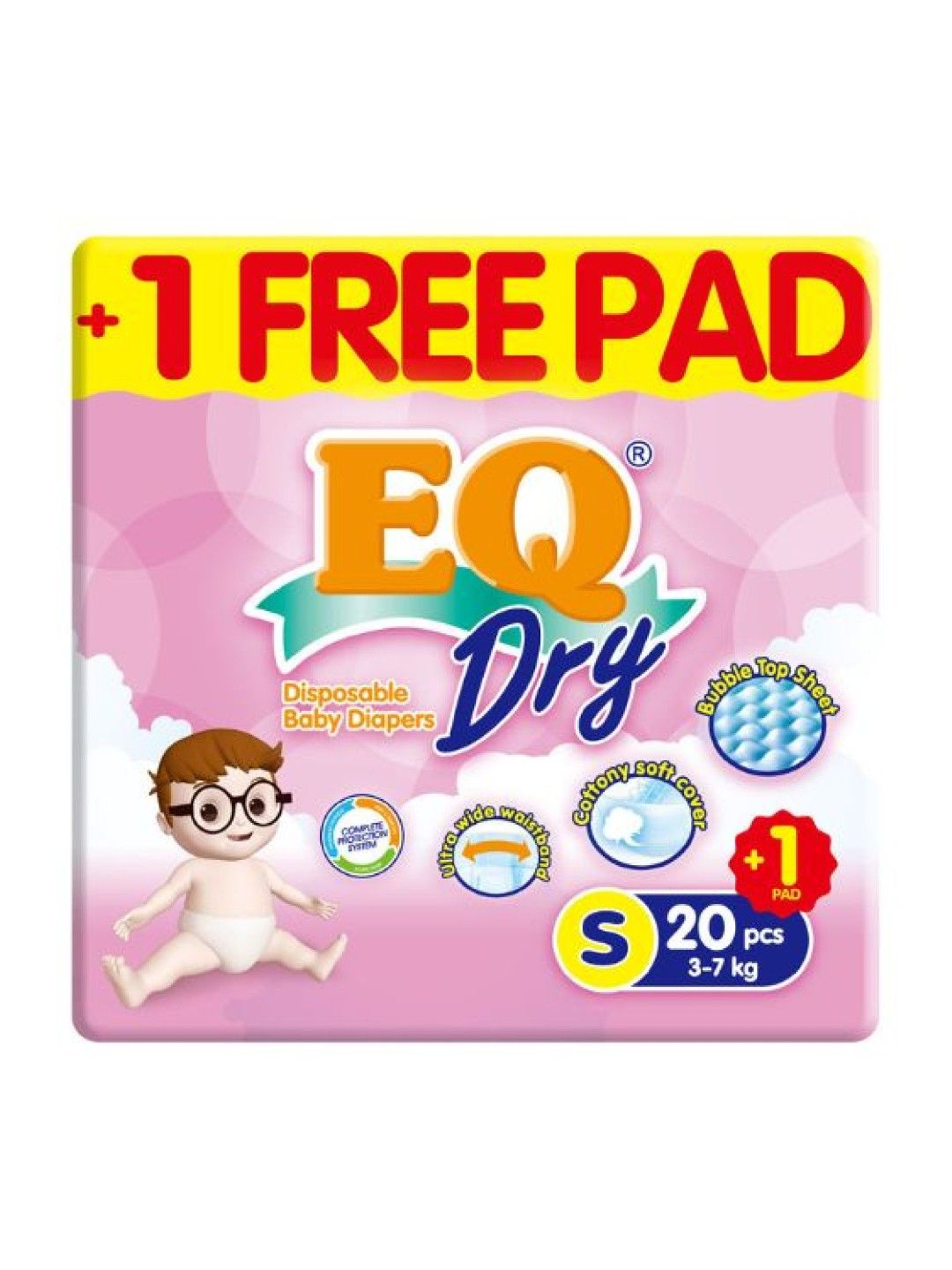 EQ Diapers and Wipes Dry Travel Pack Small (20+1 Free Pads) (No Color- Image 1)