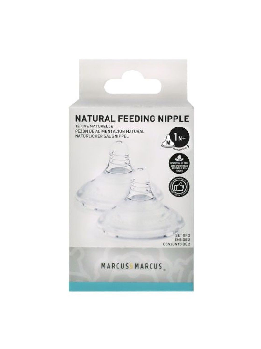 Marcus & Marcus Natural Feeding Nipple Set of 2 (Medium) (No Color- Image 2)