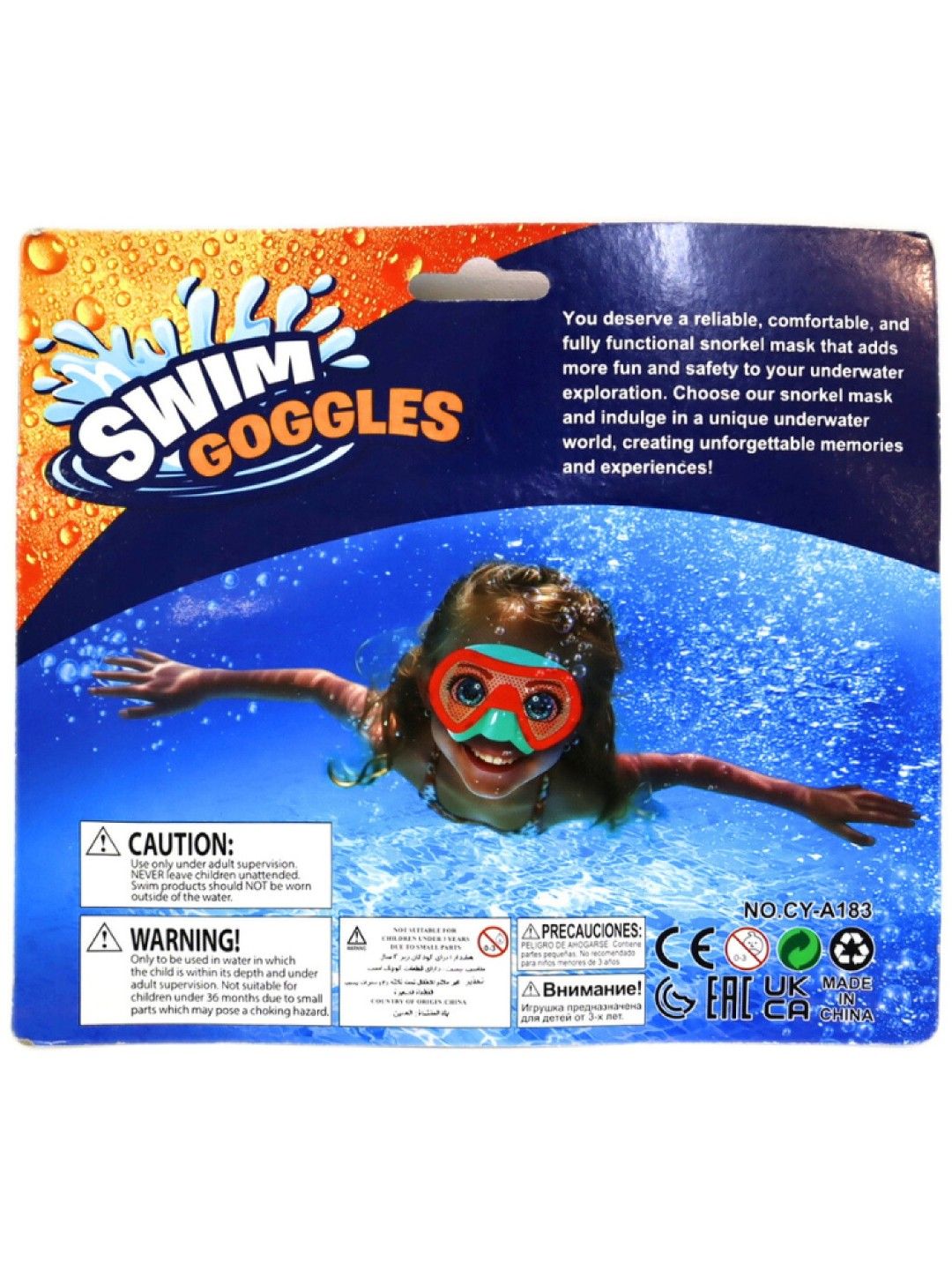 Kidsplay Swim Goggles Big Eyes Mermaid (No Color- Image 3)