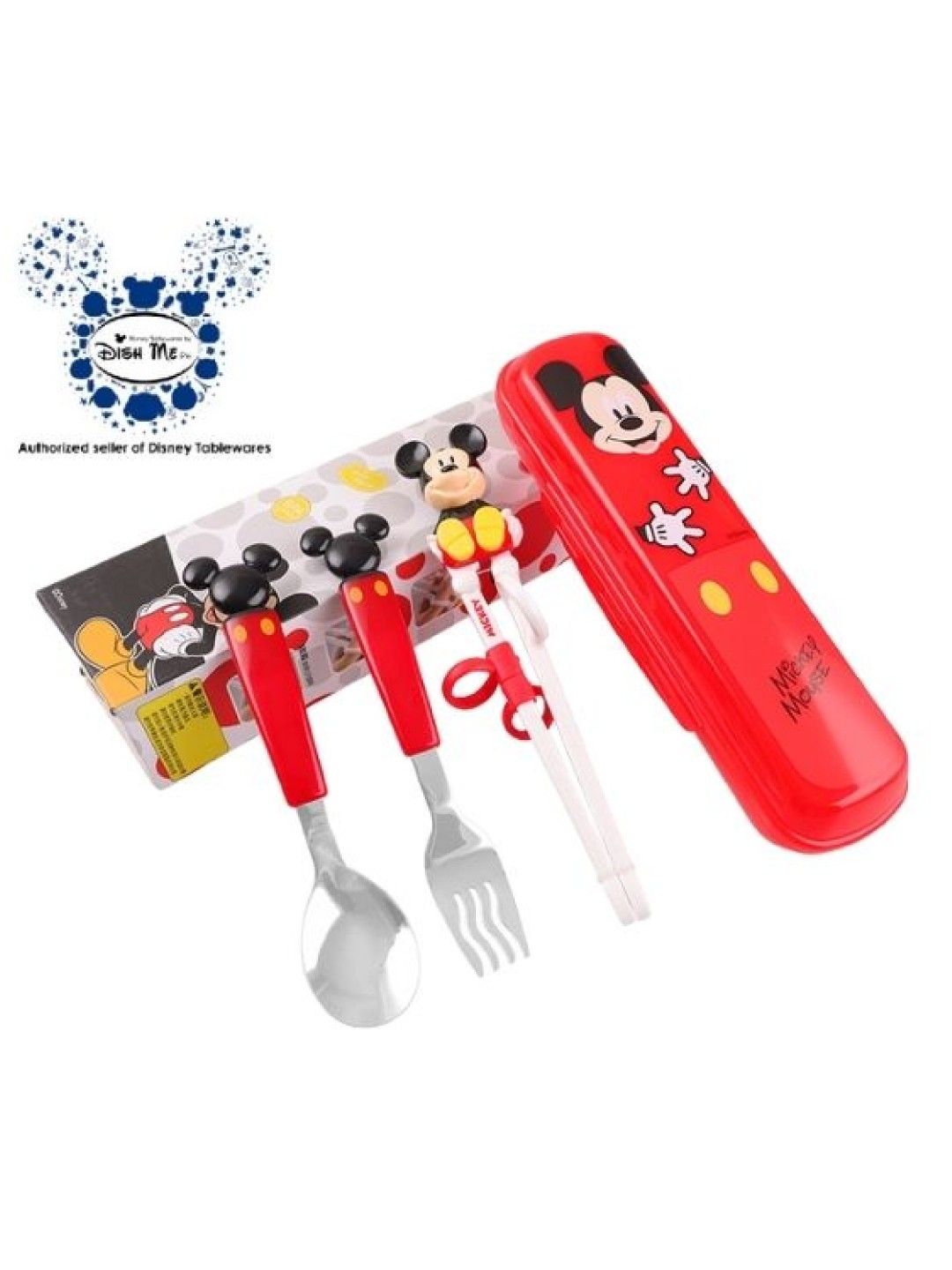 Dish Me PH Disney Mickey Mouse -  3D Spoon, Fork and Chopsticks Set with Case (No Color- Image 3)