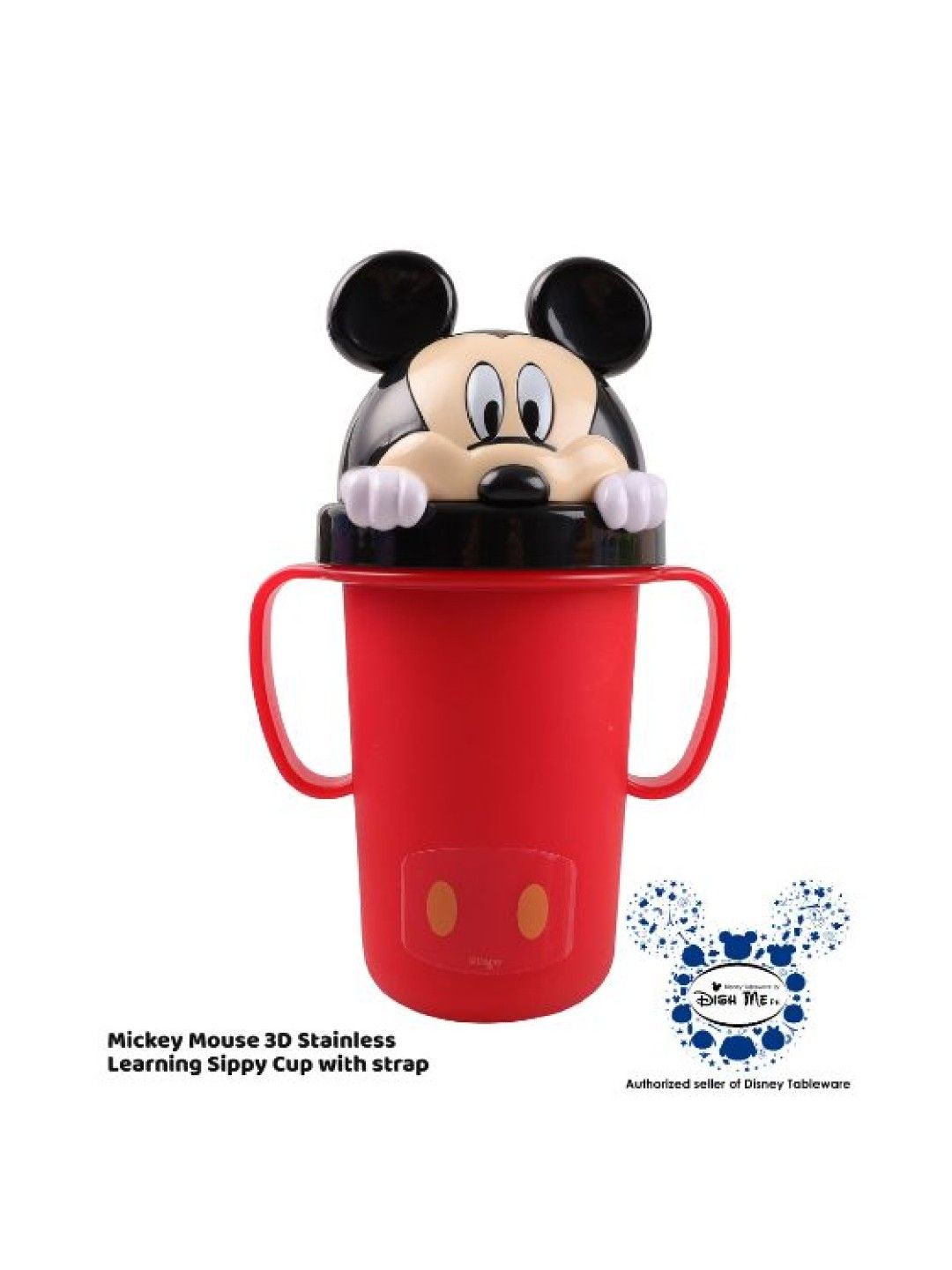 Dish Me PH Disney Mickey Mouse - 3D Stainless Learning Sippy Cup with strap (300ml) (No Color- Image 2)