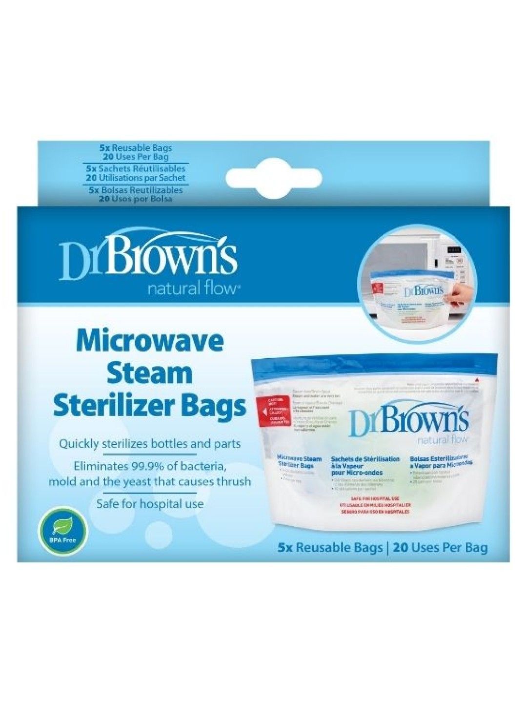 Dr. Brown's Microwaveable Reusable Sterilizing Bag (No Color- Image 1)