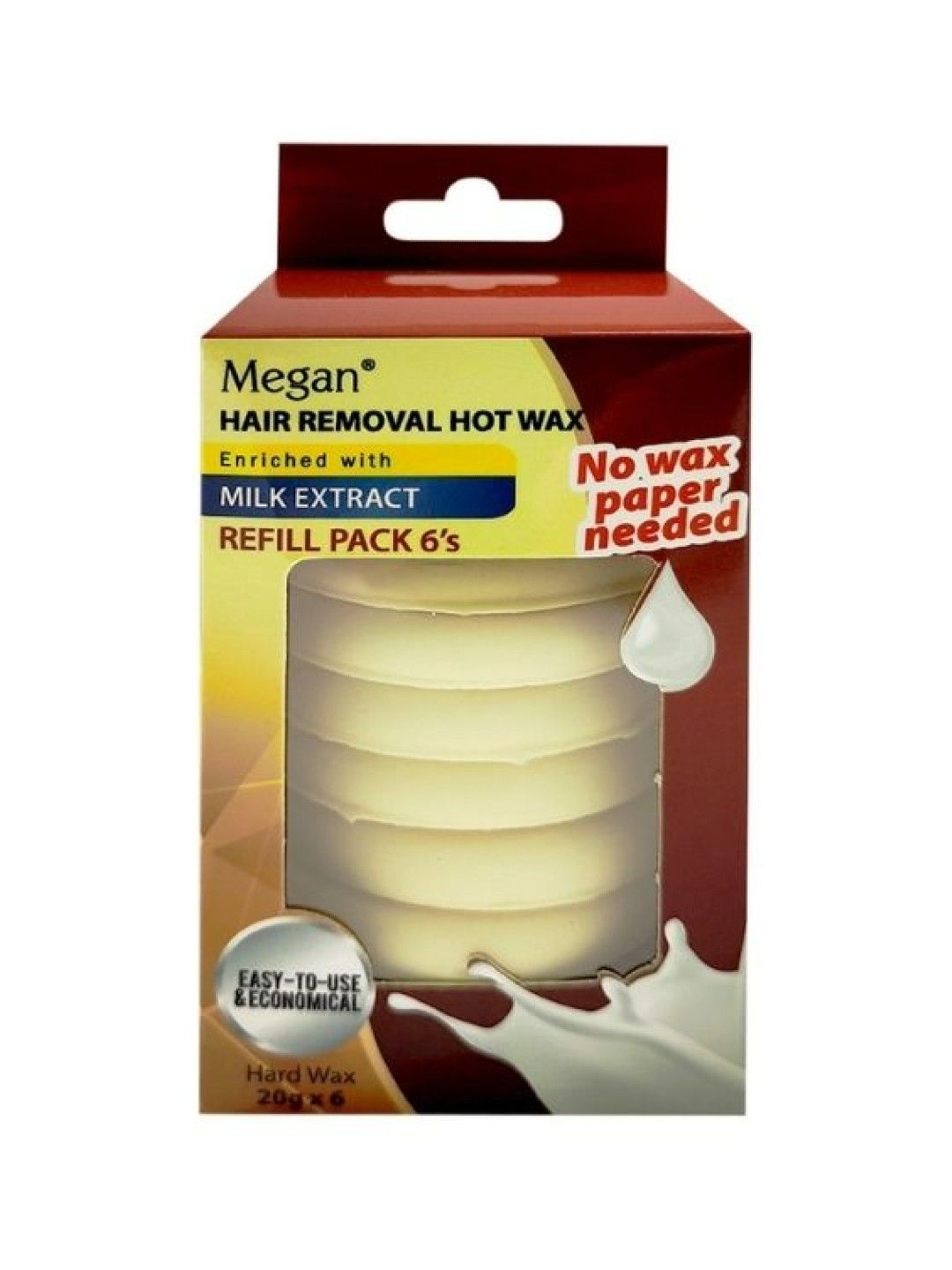 Megan Milk Protein Hot Wax Refill Pack 6-Pack (20g) (No Color- Image 1)