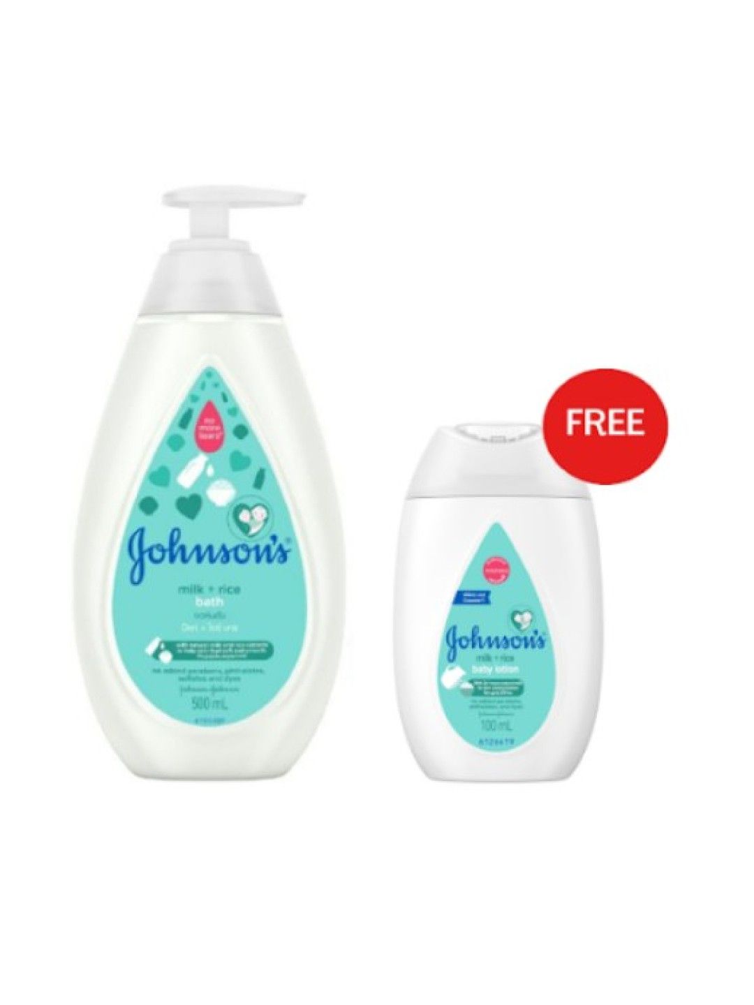 Johnson's Milk+Rice Bath (500ml) + FREE Lotion 100ml (No Color- Image 1)