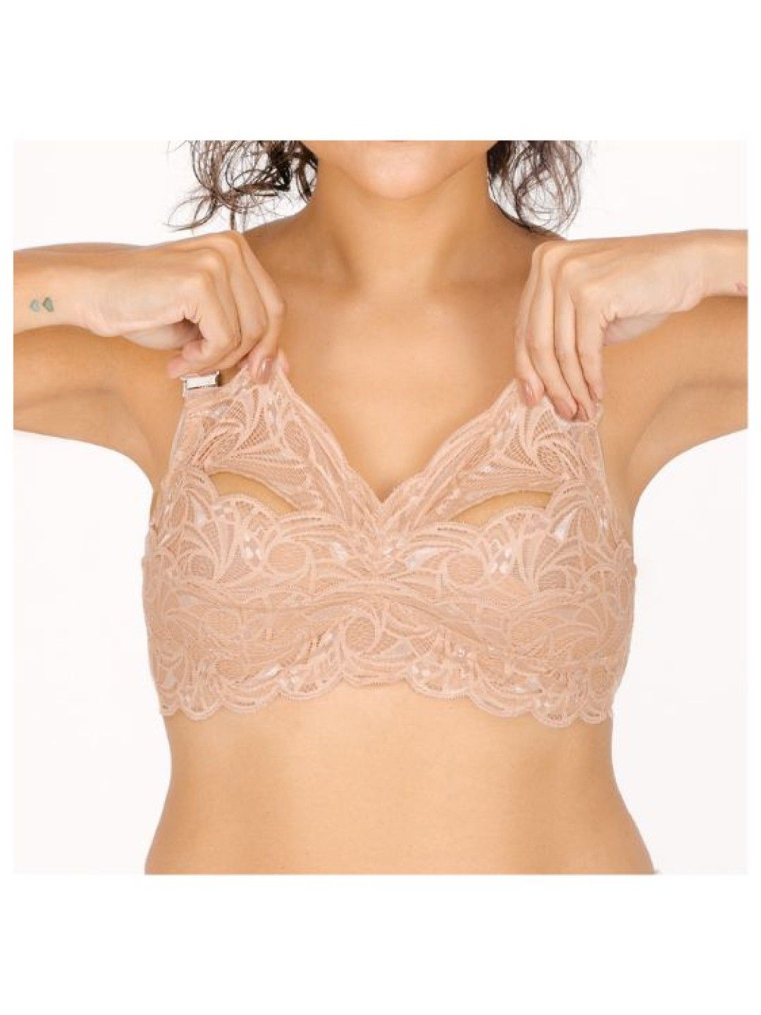 Lily of the Valley All-Lace Nursing & Pumping Bra (Milkshake- Image 3)