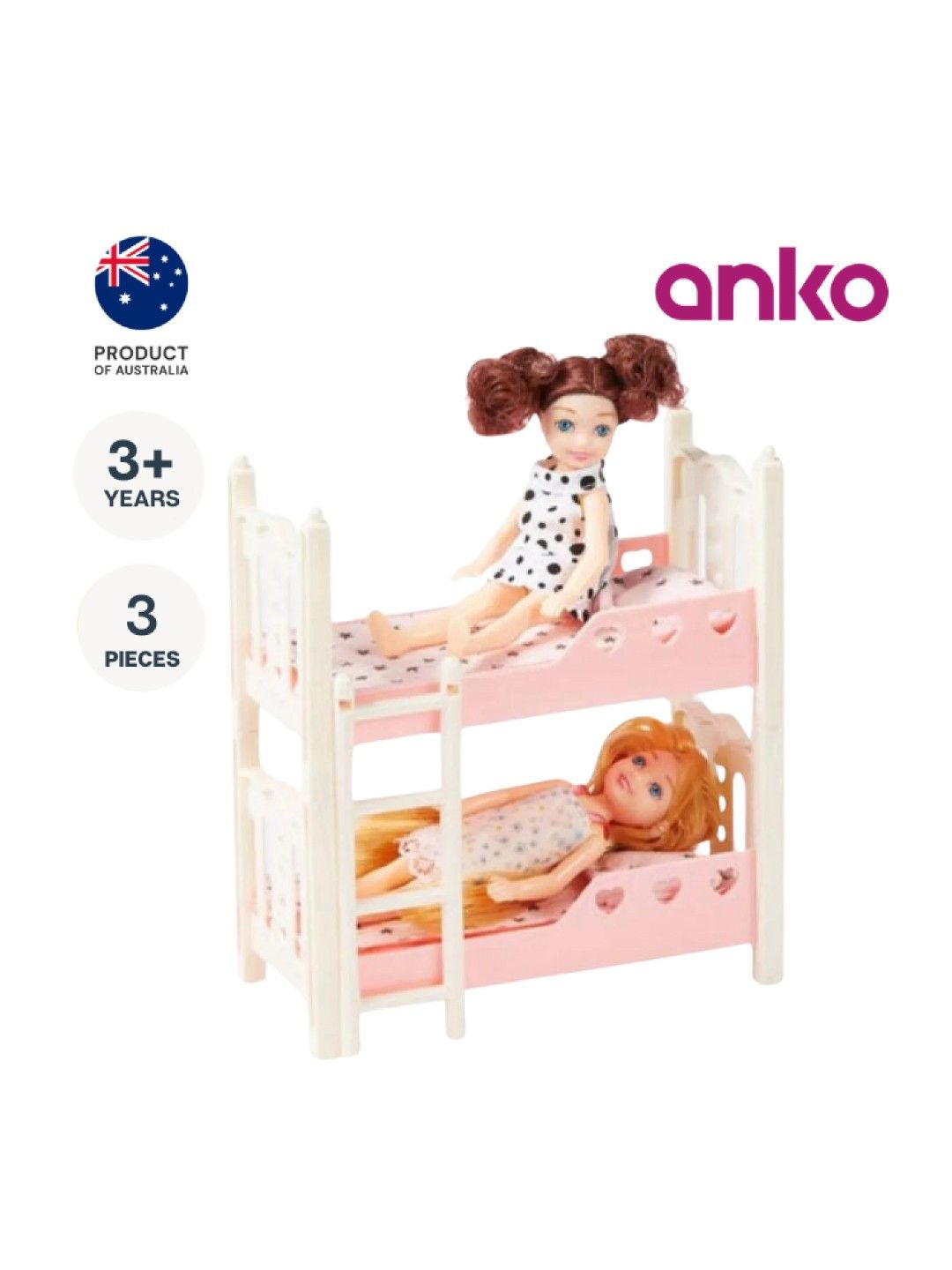 Anko Mini Dolls and Bunk Bed Set