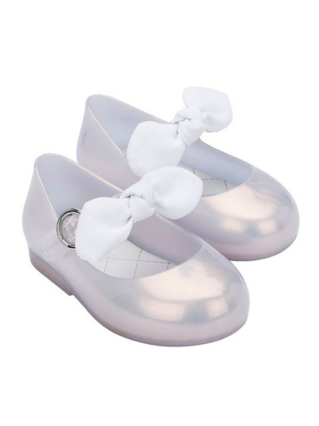 Mini Melissa Mini Sweet Love Princess Ballerina Flats (Pearly White- Image 1)