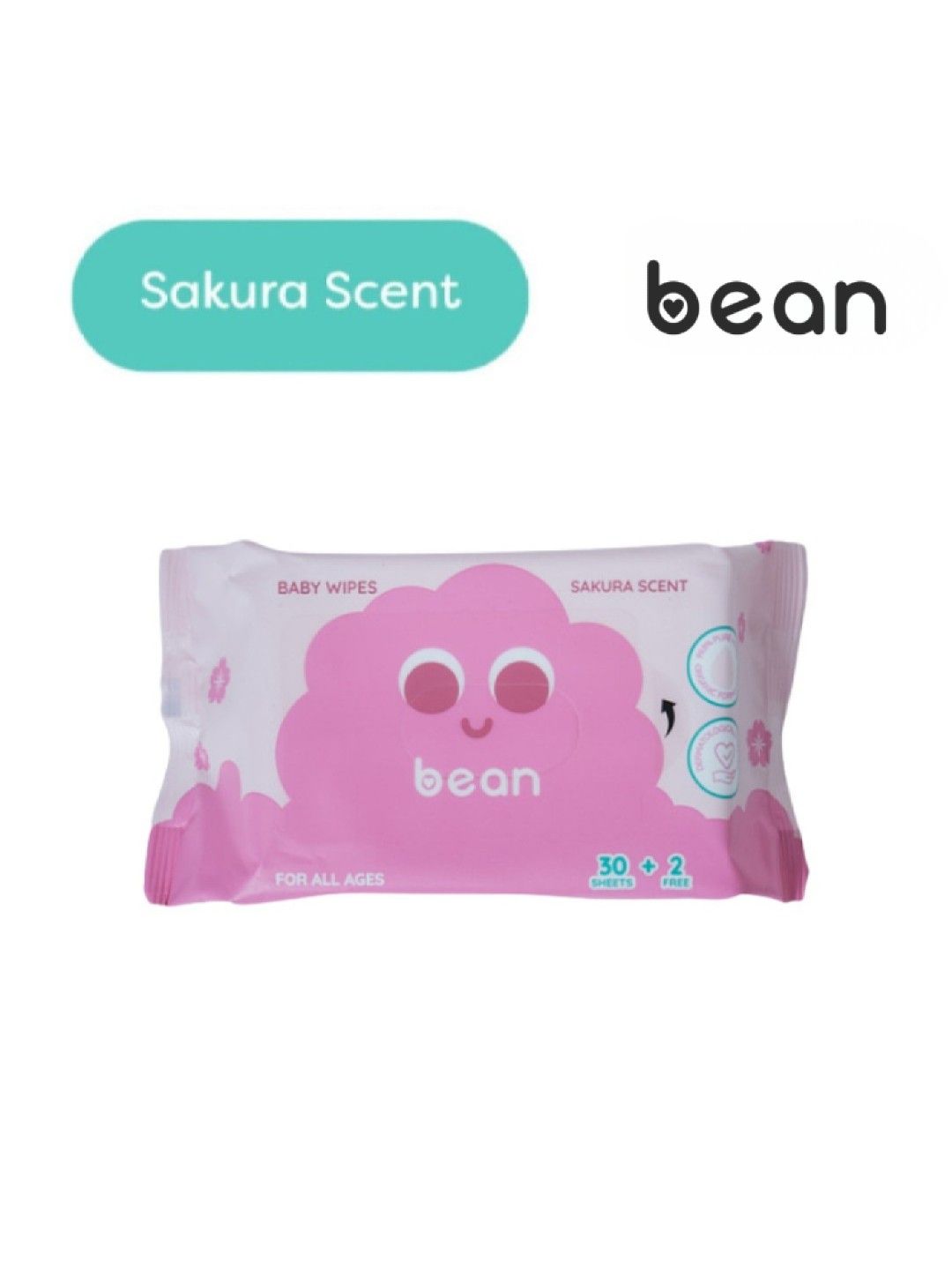 bean Cloud Fit Diapers Small (30s) + Sakura Wipes 32 sheets (No Color- Image 3)