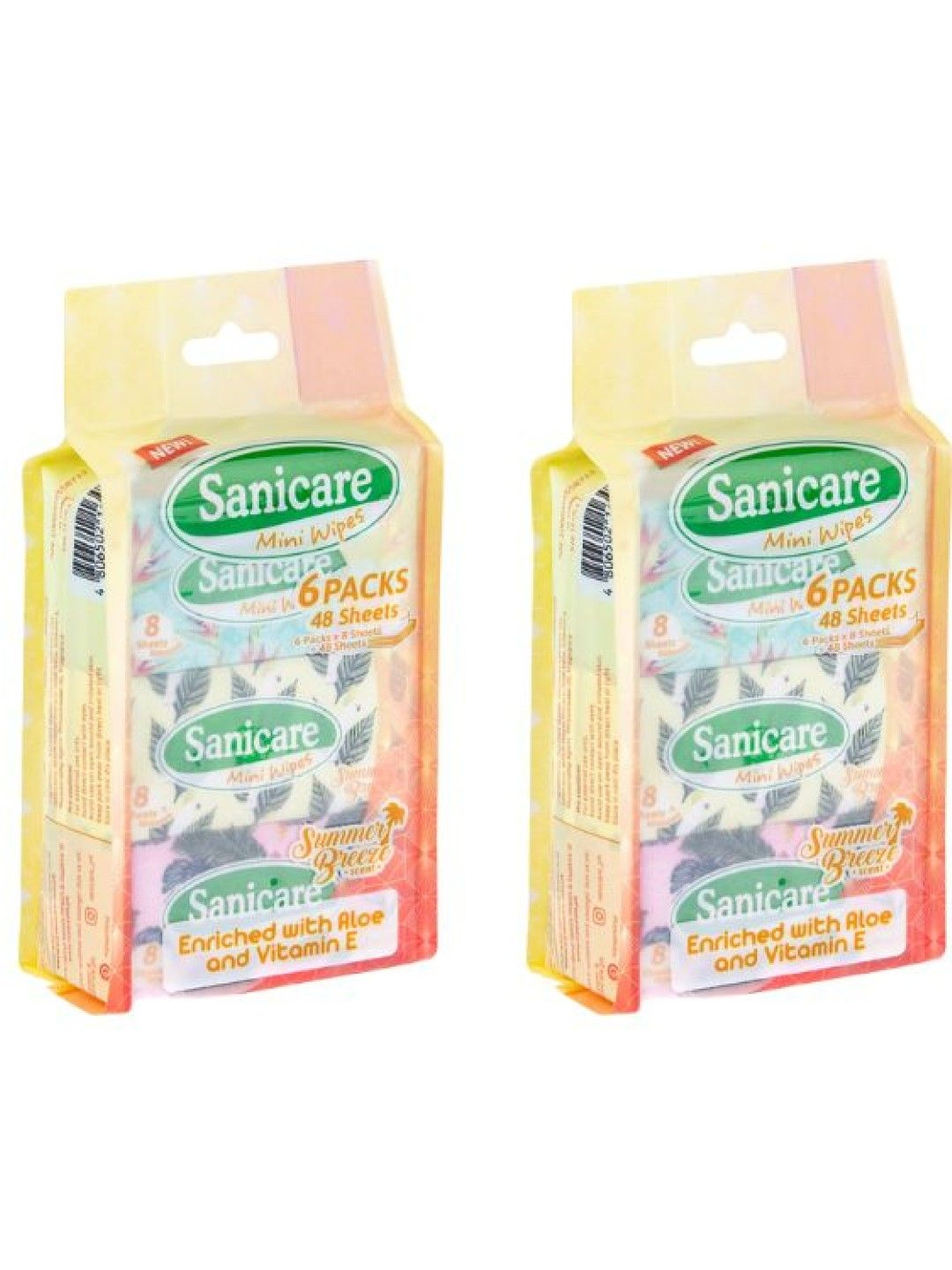 Sanicare [Bundle of 2] Mini Wipes Summer Breeze (6 packs 48 Sheet) (No Color- Image 1)