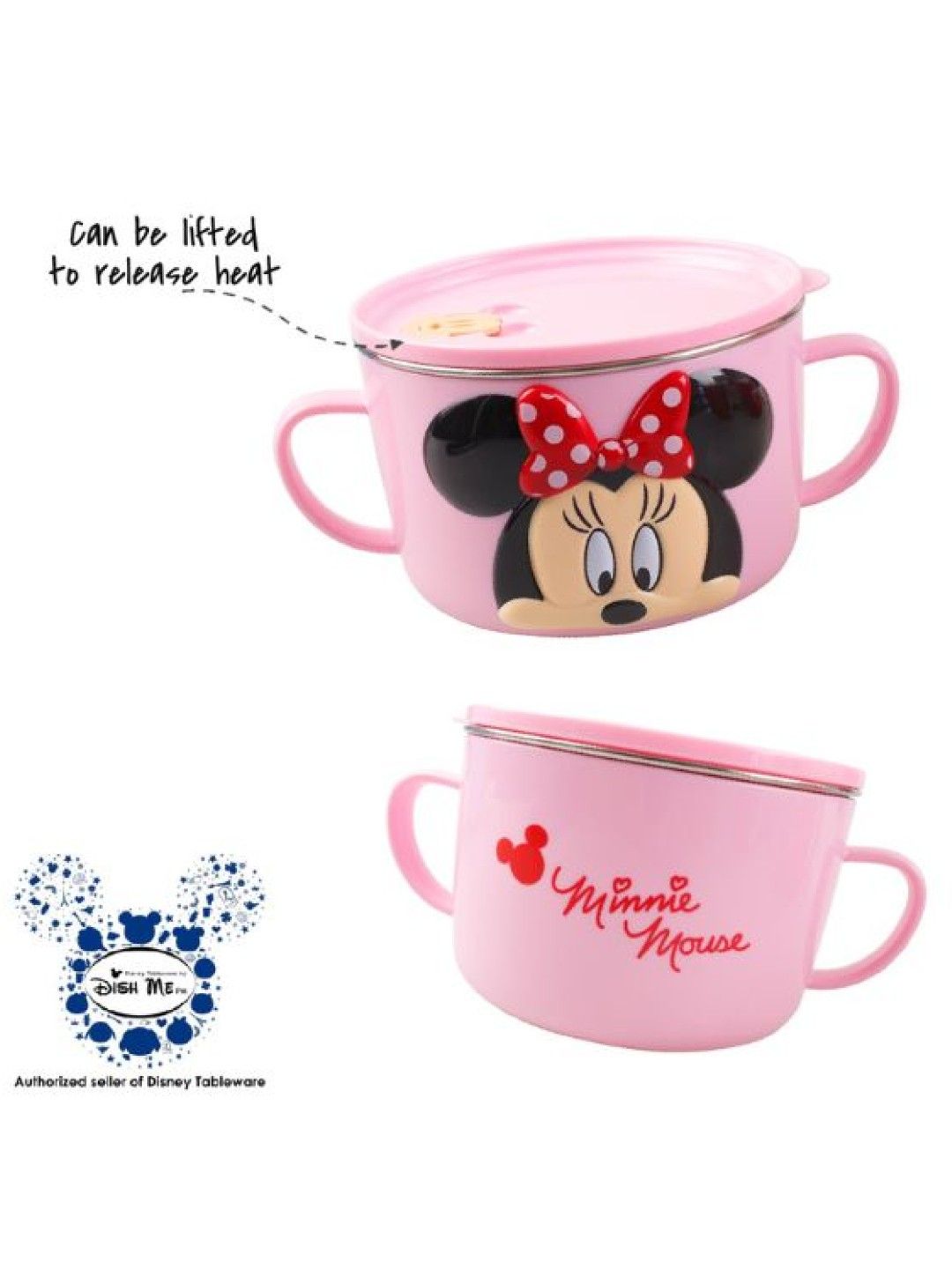Dish Me PH Disney Minie Mouse - 3D Stainless Mug Bowl, Cup, Spoon & Fork (4pcs Gift Set) (No Color- Image 3)