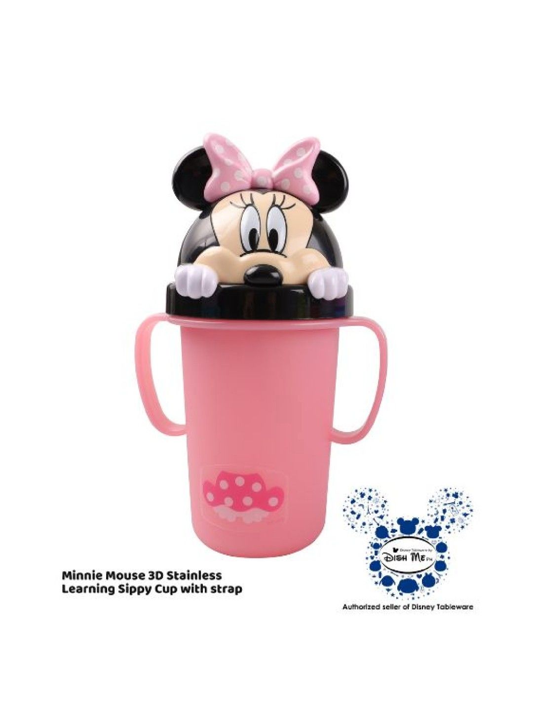 Dish Me PH Disney Minie Mouse - 3D Stainless Learning Sippy Cup with strap (300ml) (No Color- Image 2)