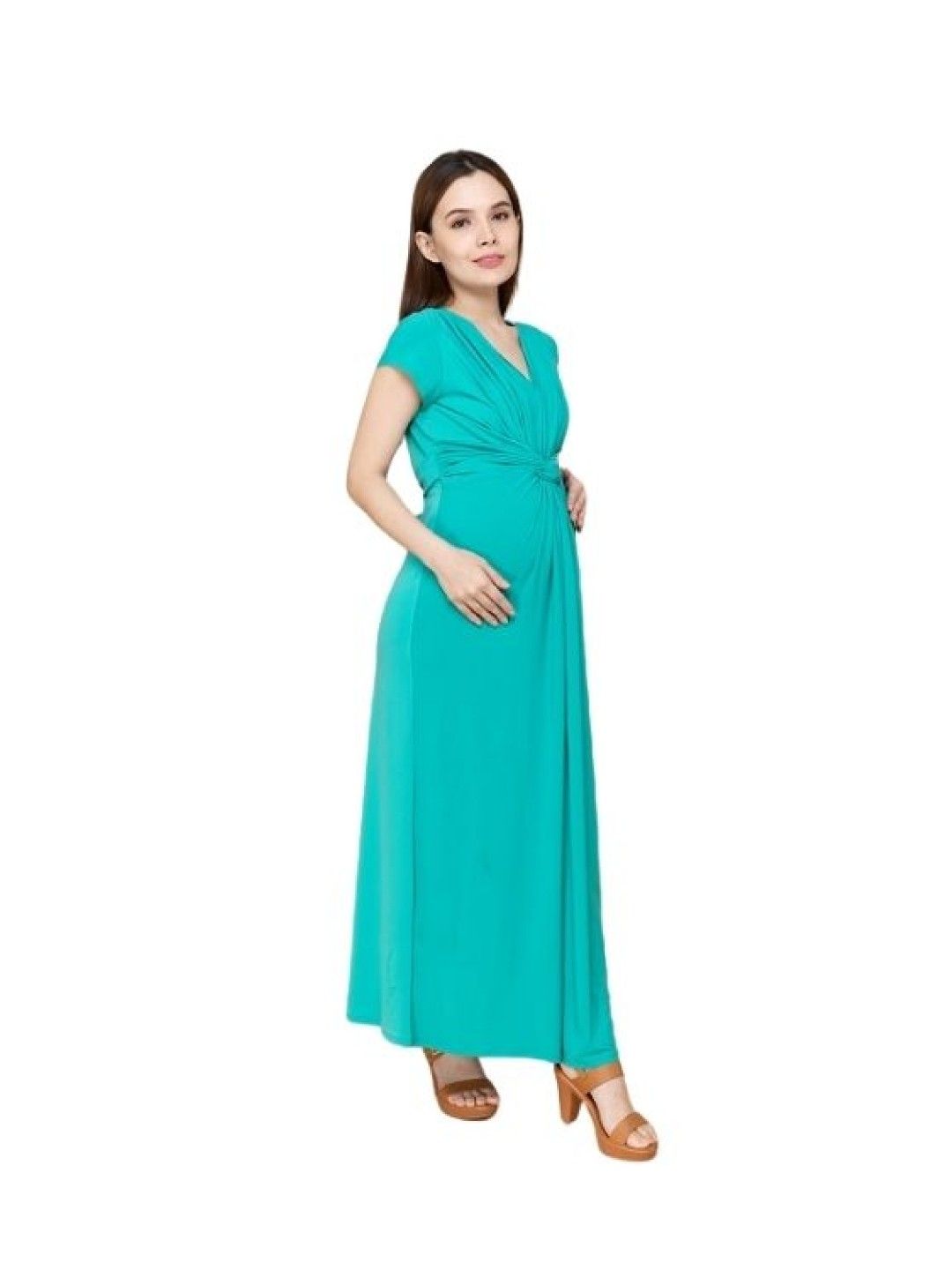 Mother2Be Pearl Maxi Maternity Dress (Mint- Image 2)