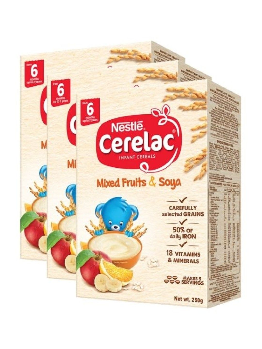 CERELAC Cerelac BL Mixed Fruits & Soya (250g) Bundle of 3