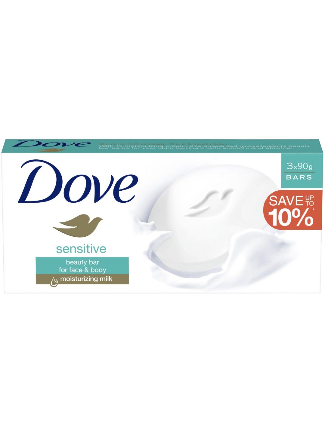 Dove Bar Sensitive Skin 3-Pack (90g) (No Color- Image 2)