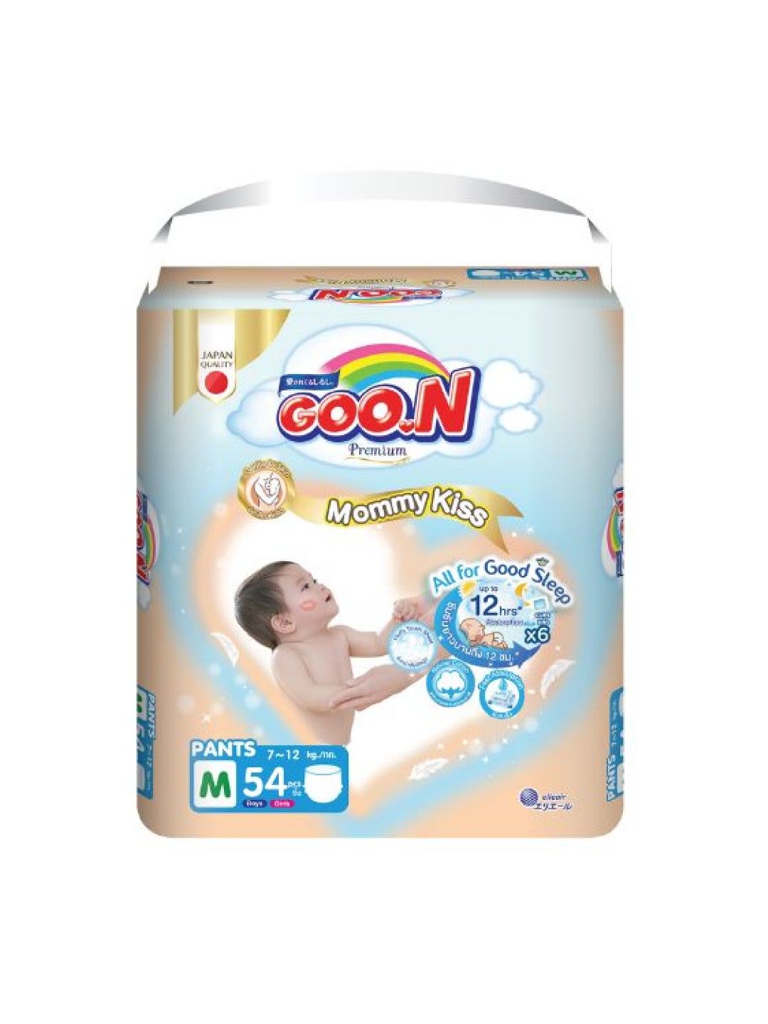 GOO.N Mommy Kiss Premium Diaper Pants Medium (54pcs) (No Color- Image 1)