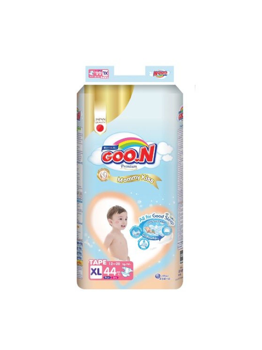 GOO.N Mommy Kiss Premium Diaper Tape XL (44pcs) (No Color- Image 1)