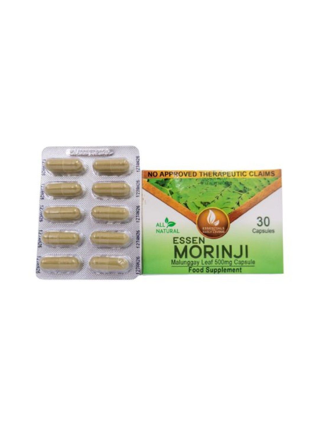 Essen Morinji Malunggay Leaf 500mg Capsule (30s) (No Color- Image 2)