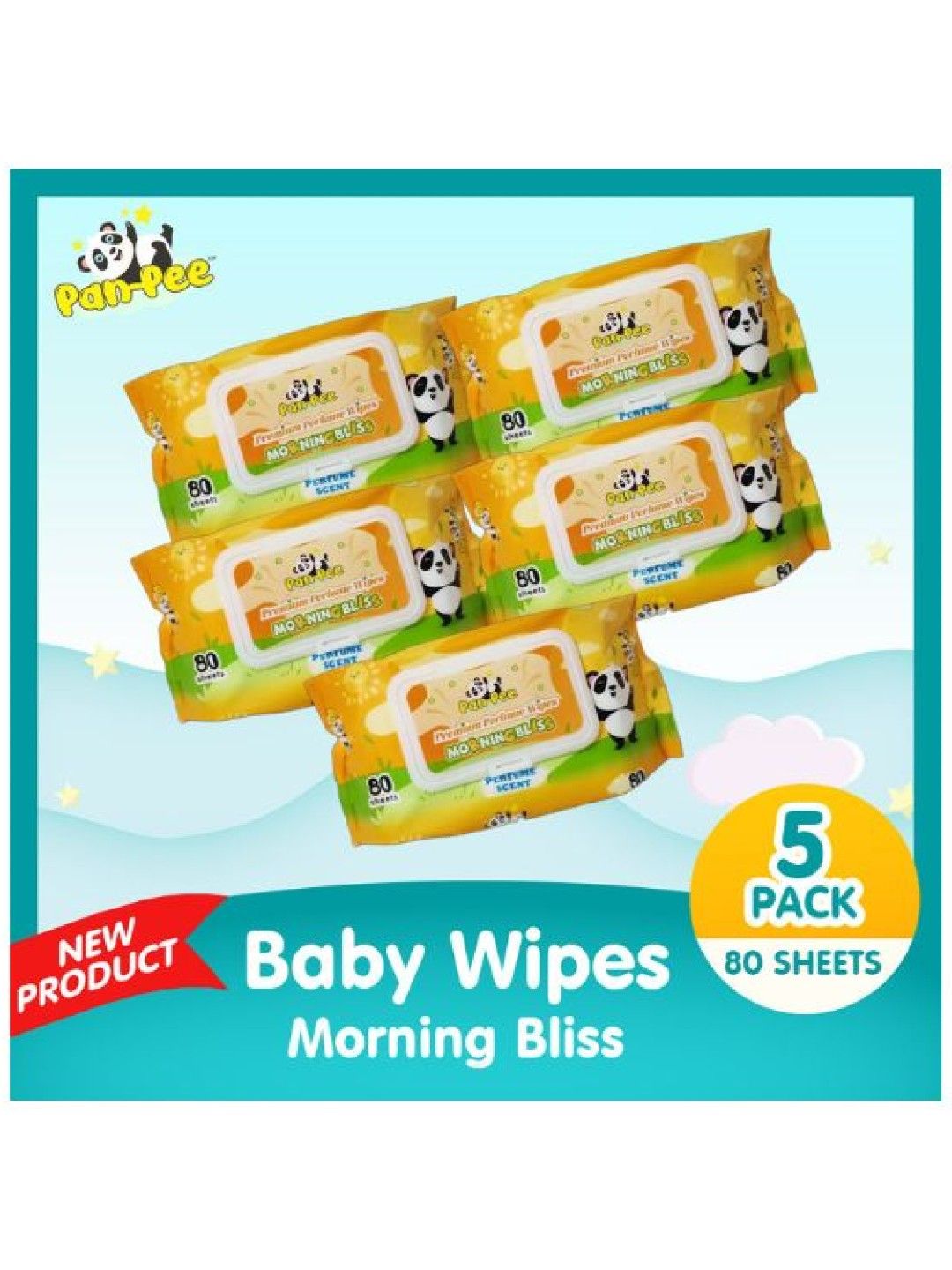 PanPee Premium Perfume Wipes - Morning Bliss (80s) - 5 Pack (No Color- Image 2)