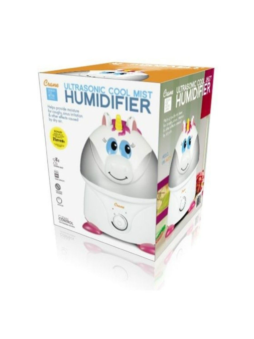 Crane Adorable Cool Mist Humidifier “Misty the Unicorn” (No Color- Image 2)