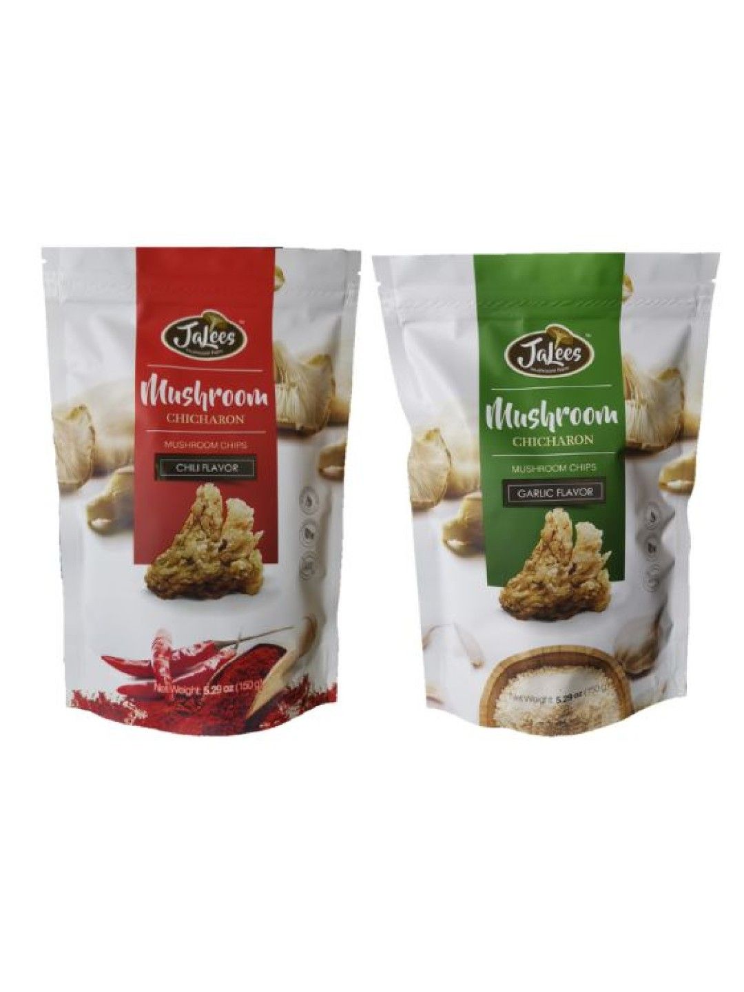 JA Lees Farms Mushroom Chicharon Bundle of 2 x 150g (Chili/Garlic ...