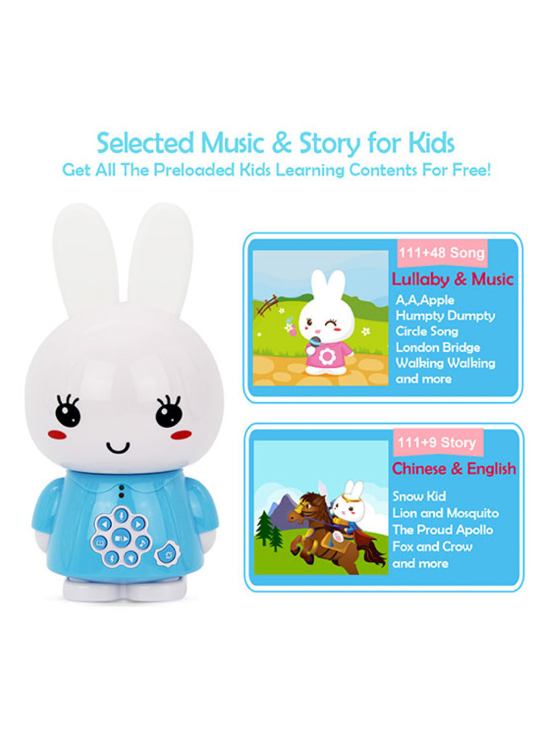 Alilo Bluetooth Honey Bunny (Bilingual) (Blue- Image 3)