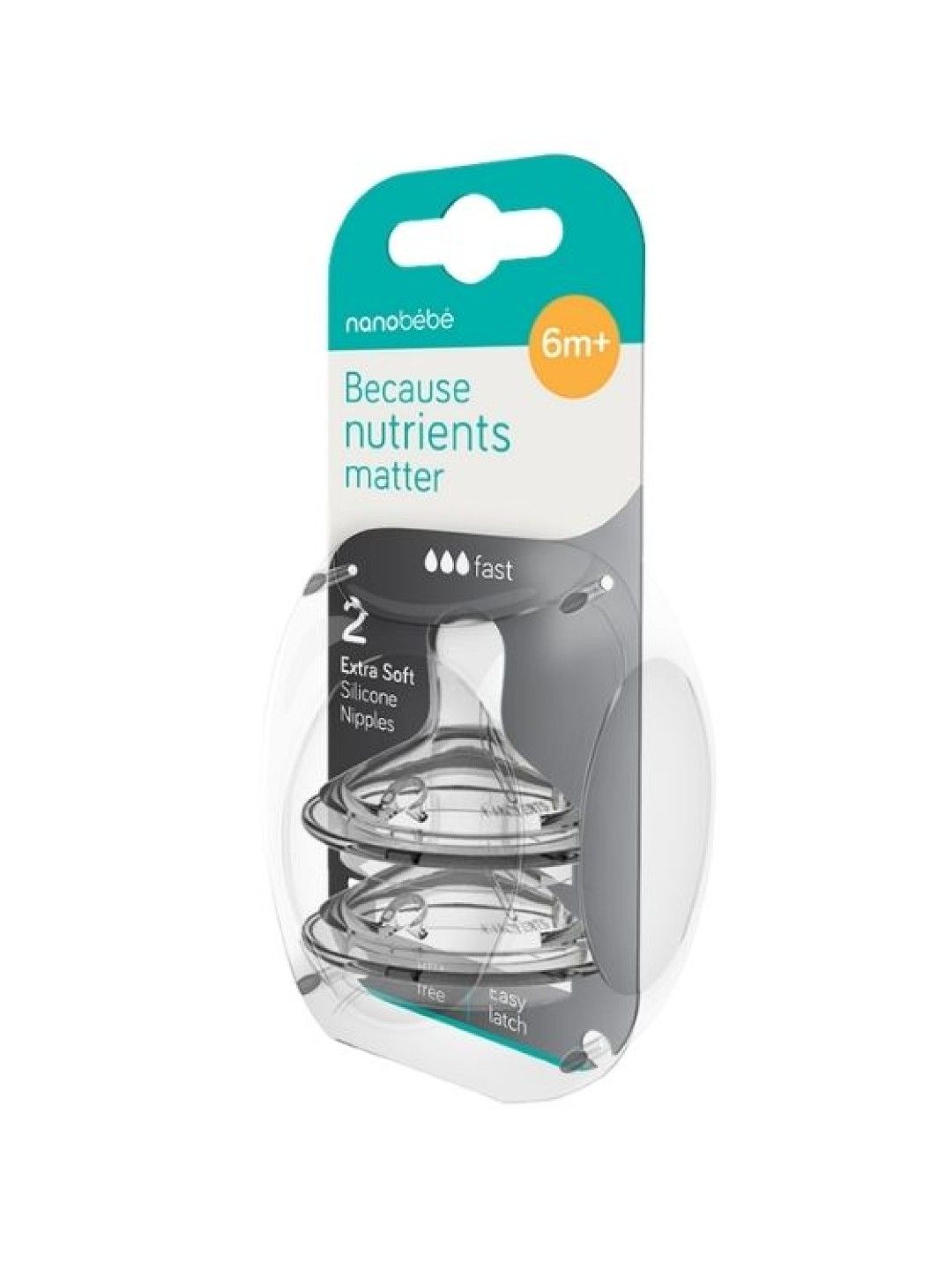 Nanobèbè Silicone Nipple 3AV -  Fast Flow (Bundle of 2) (6M+)