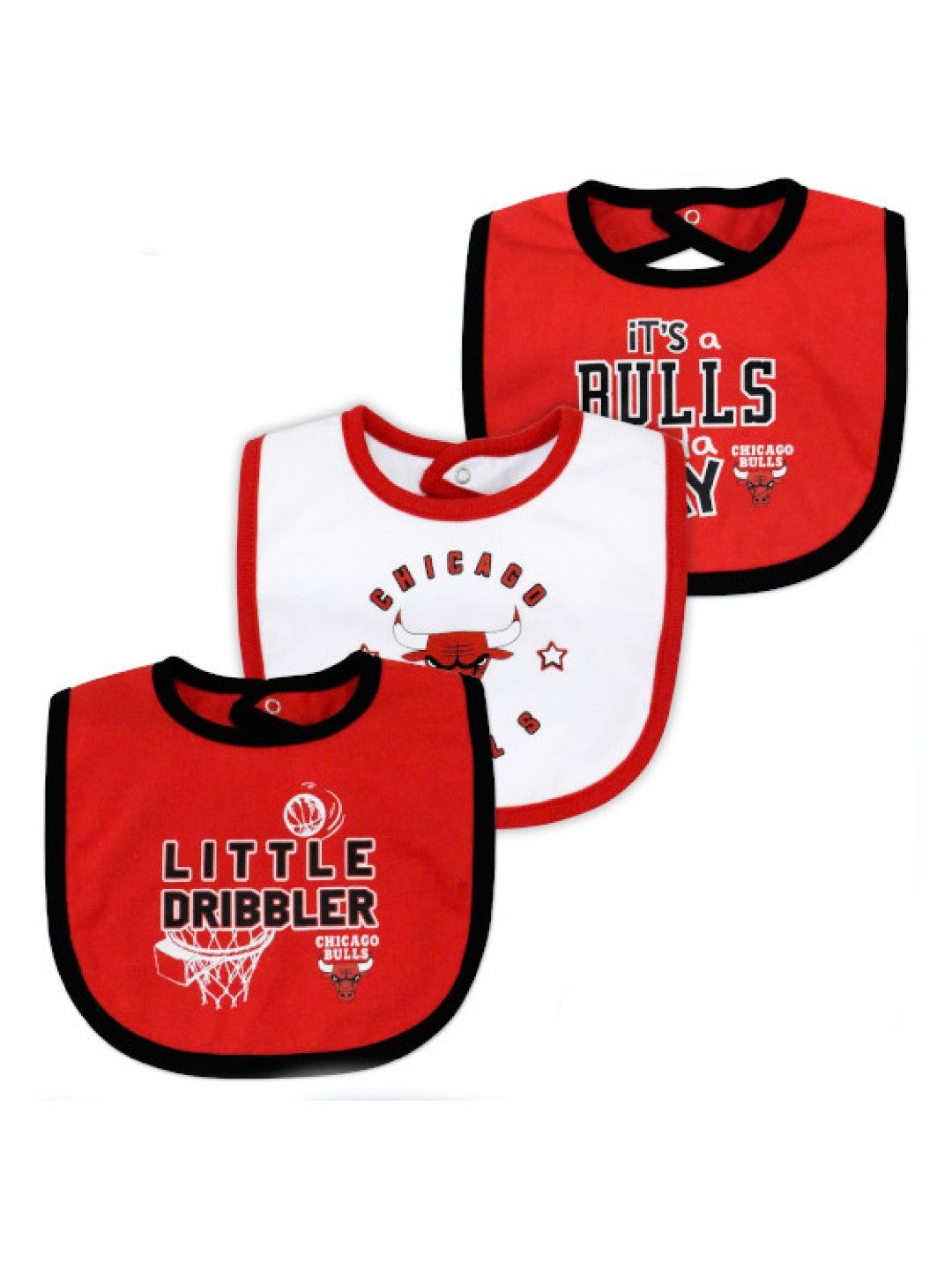 NBA NBA Baby Collection Snap-On Bib 3pcs (Little Dribbler - Bulls) (No Color- Image 1)