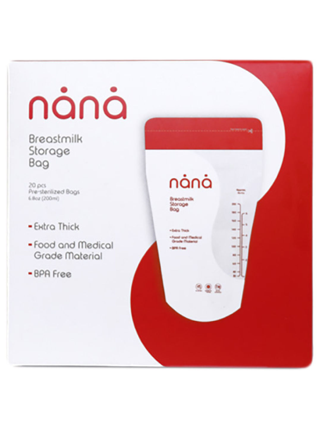 Nana Breastmilk Bag 200ml (20pcs)