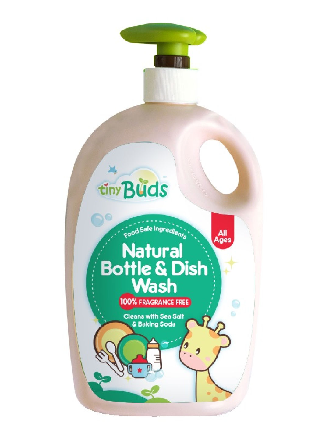 Tiny Buds Natural Bottle & Dish Wash Fragrance-Free (600ml)