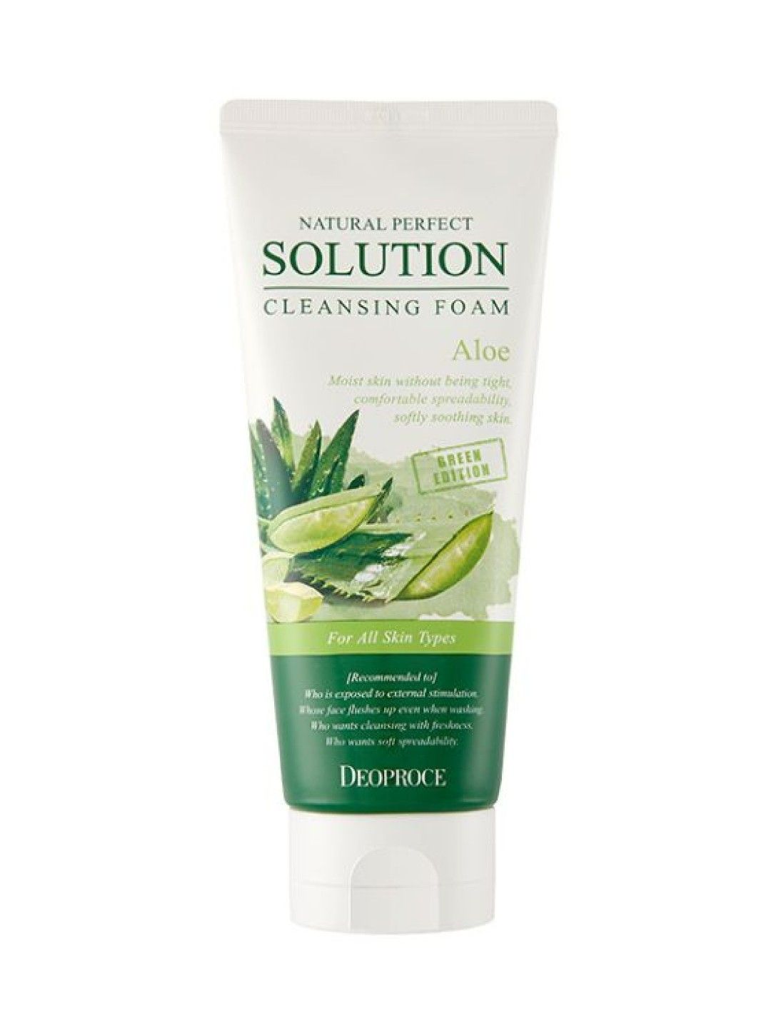 Deoproce Natural Perfect Solution Cleansing Foam Aloe Green Editio (170g)