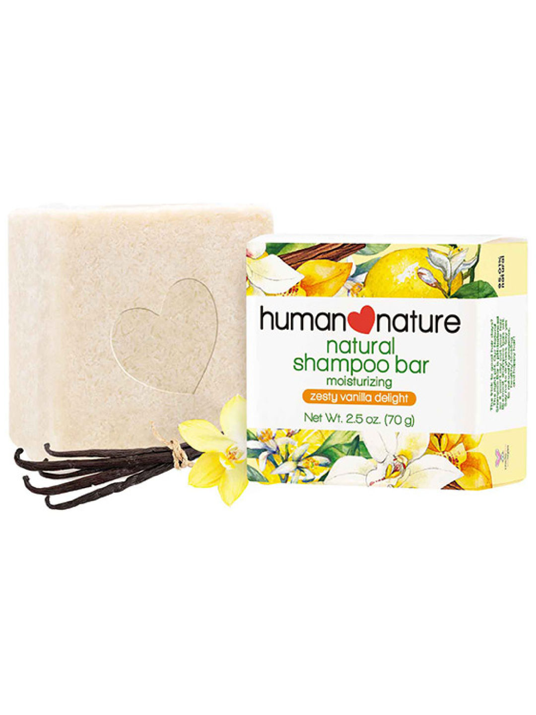 Human Nature Natural Shampoo Bar - Zesty Vanilla Delight (70g) (No Color- Image 1)