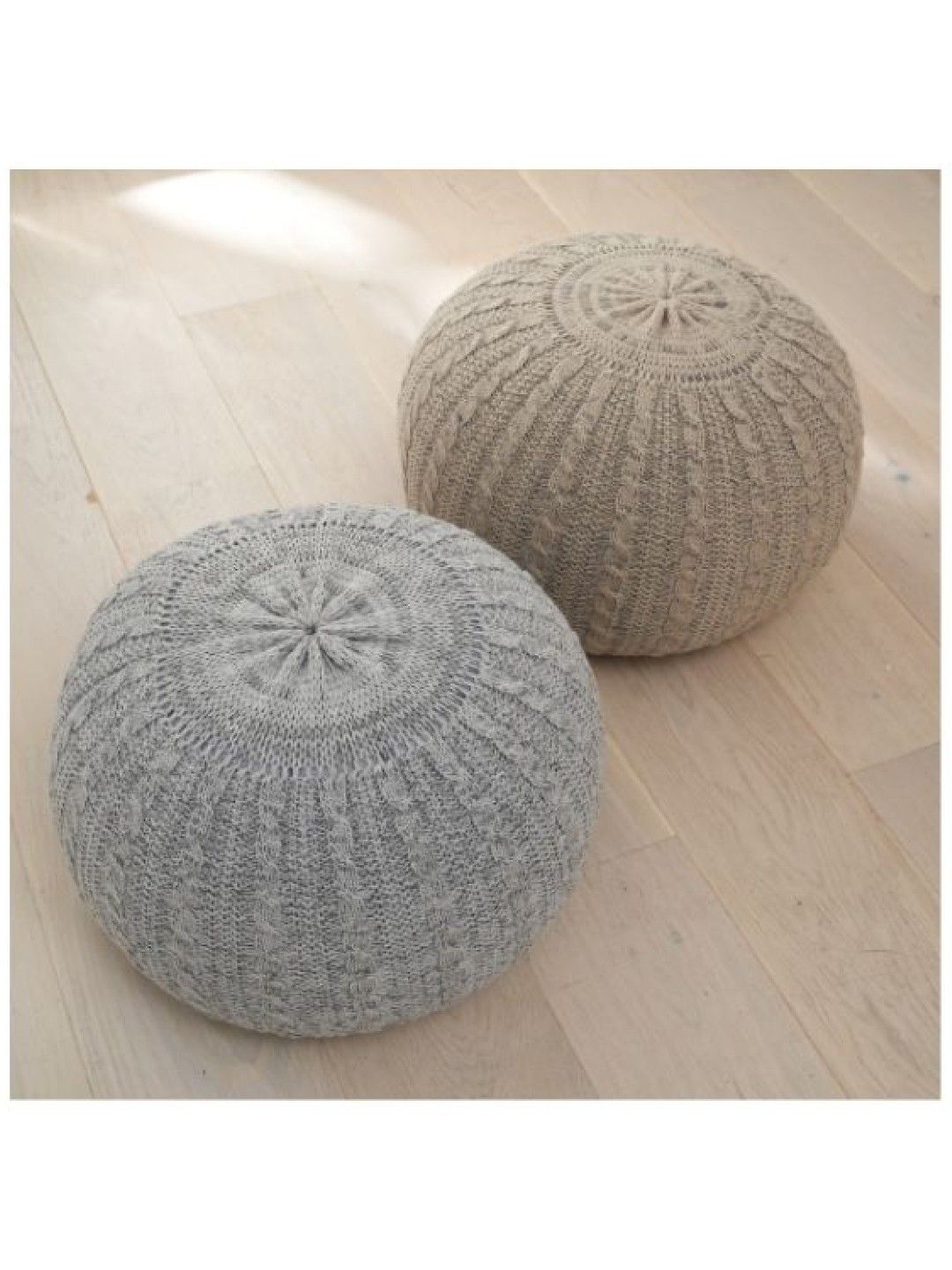 Tutti Bambini Knitted Pouffe - Oscar Foot Rest (Natural/Stone- Image 4)