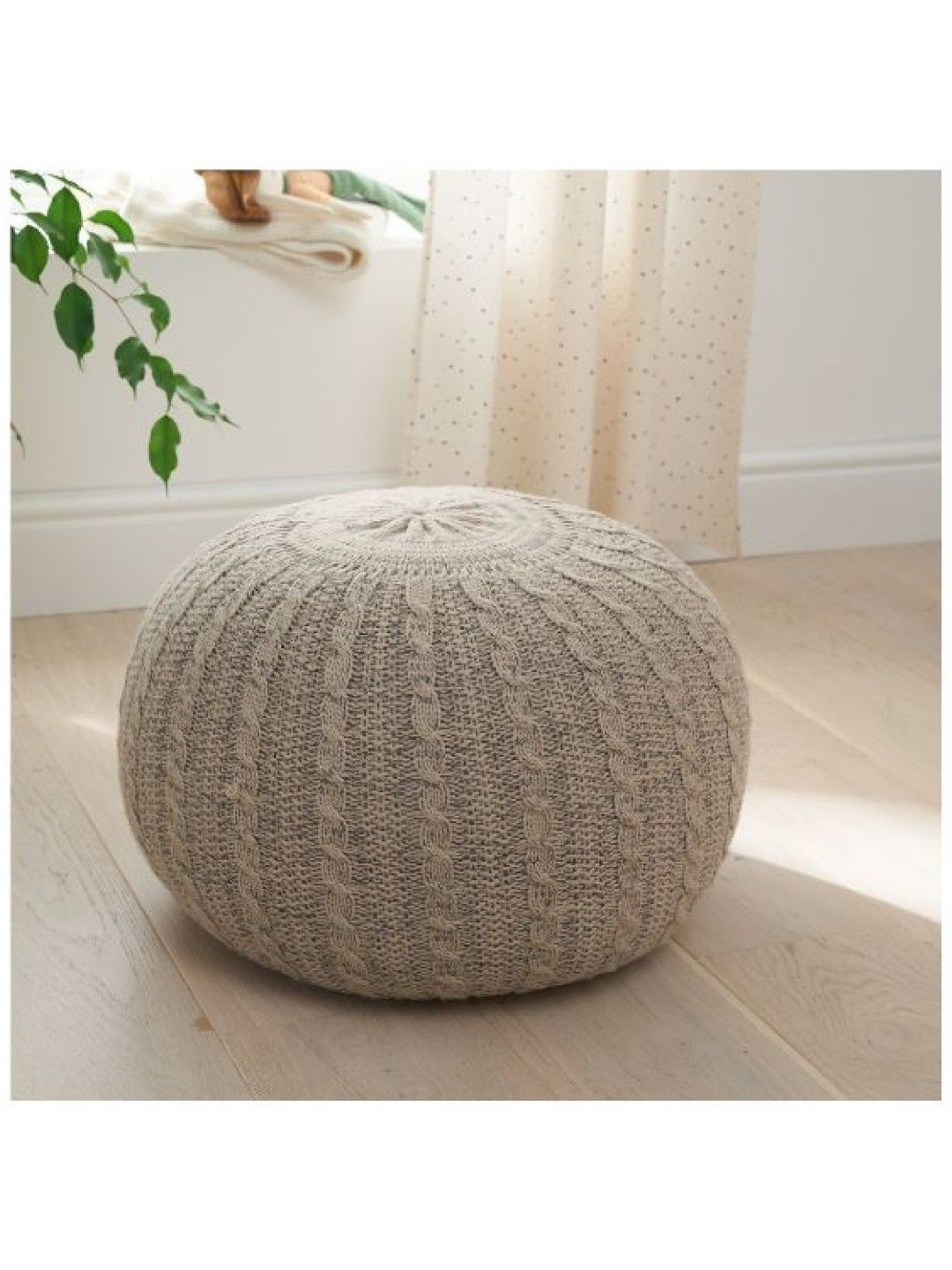 Tutti Bambini Knitted Pouffe - Oscar Foot Rest (Natural/Stone- Image 2)