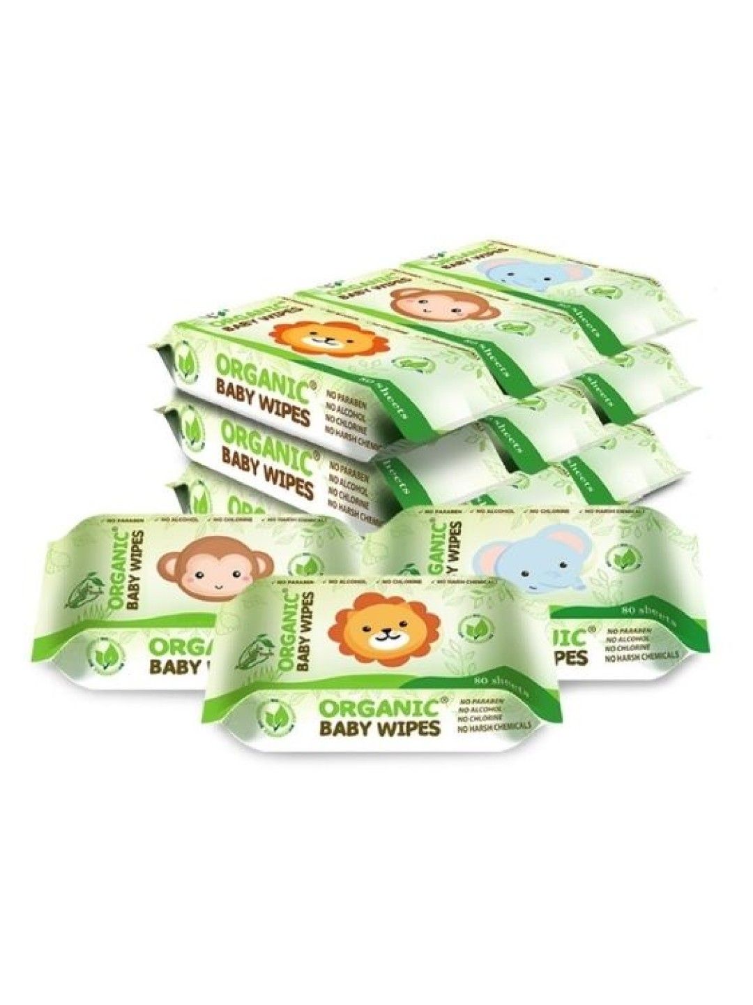 Organic Baby Wipes Baby Wipes Nature with Cap 12-Box (80s) (No Color- Image 1)