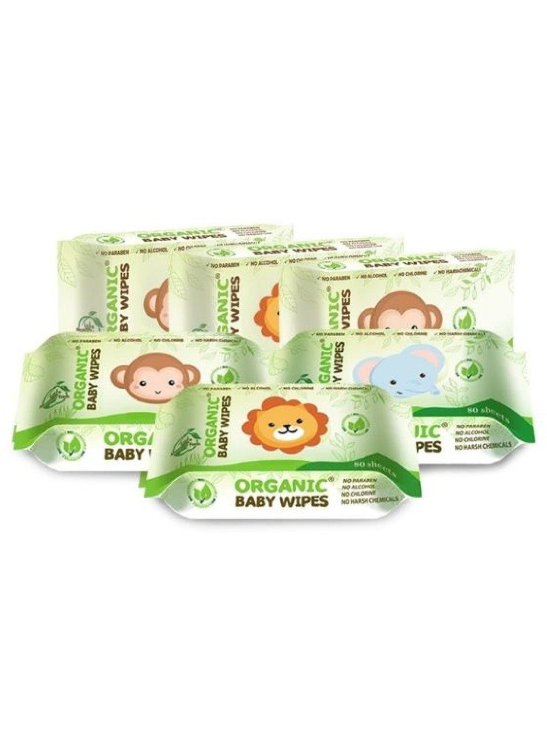 Organic Baby Wipes Baby Wipes Nature 6-Pack (80s)