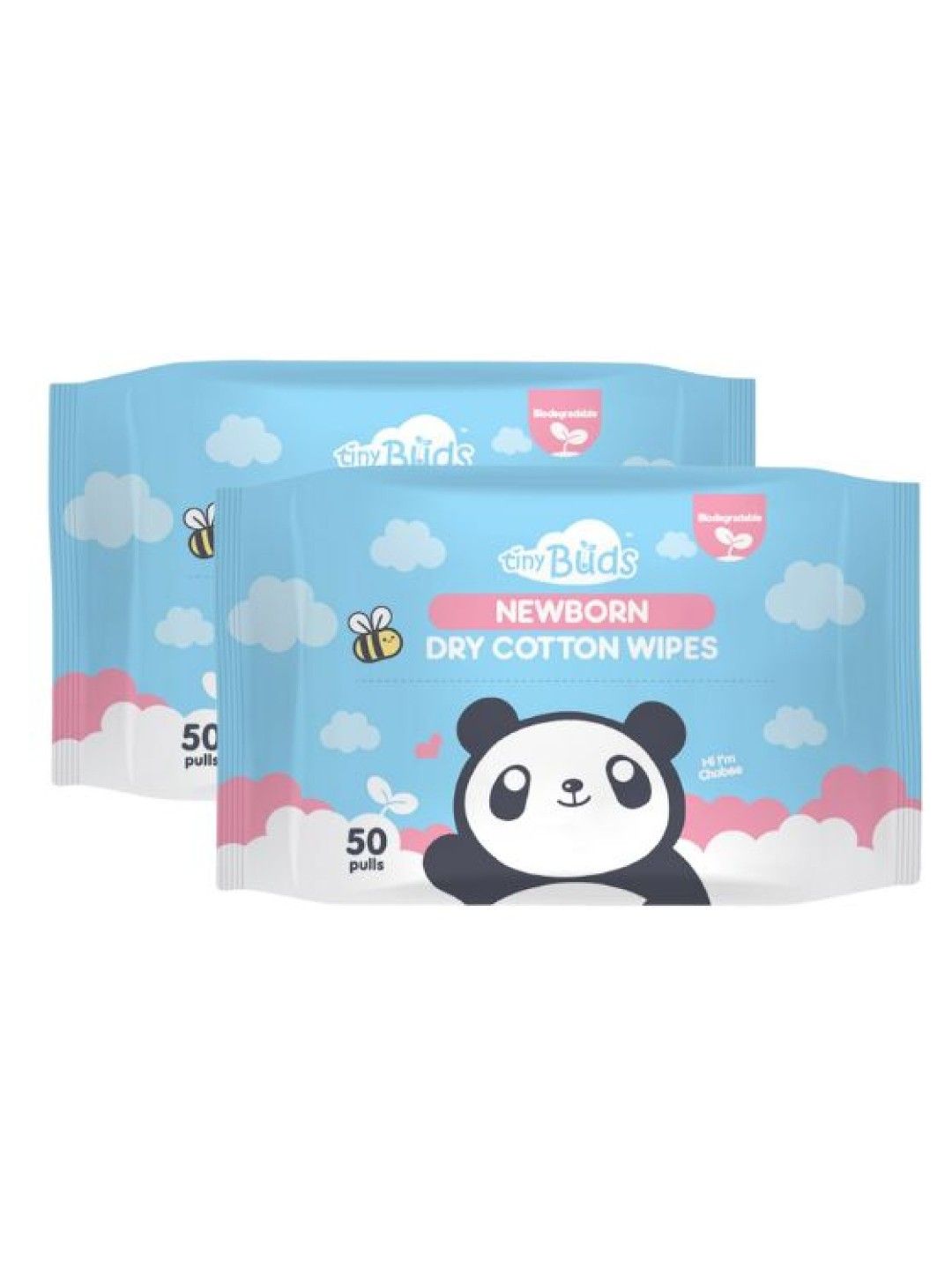 Tiny Buds Newborn Dry Cotton Wipes (50 Pulls) x 2