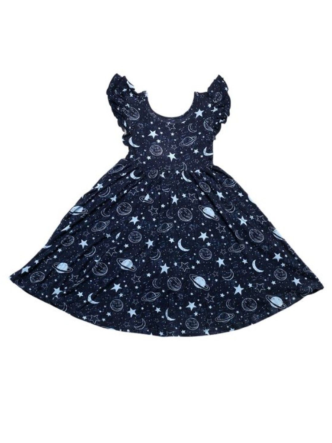 Bear The Label Fiona - Bamboo Ruffled Sleeved Twirl Dress In Night Sky (No Color- Image 1)