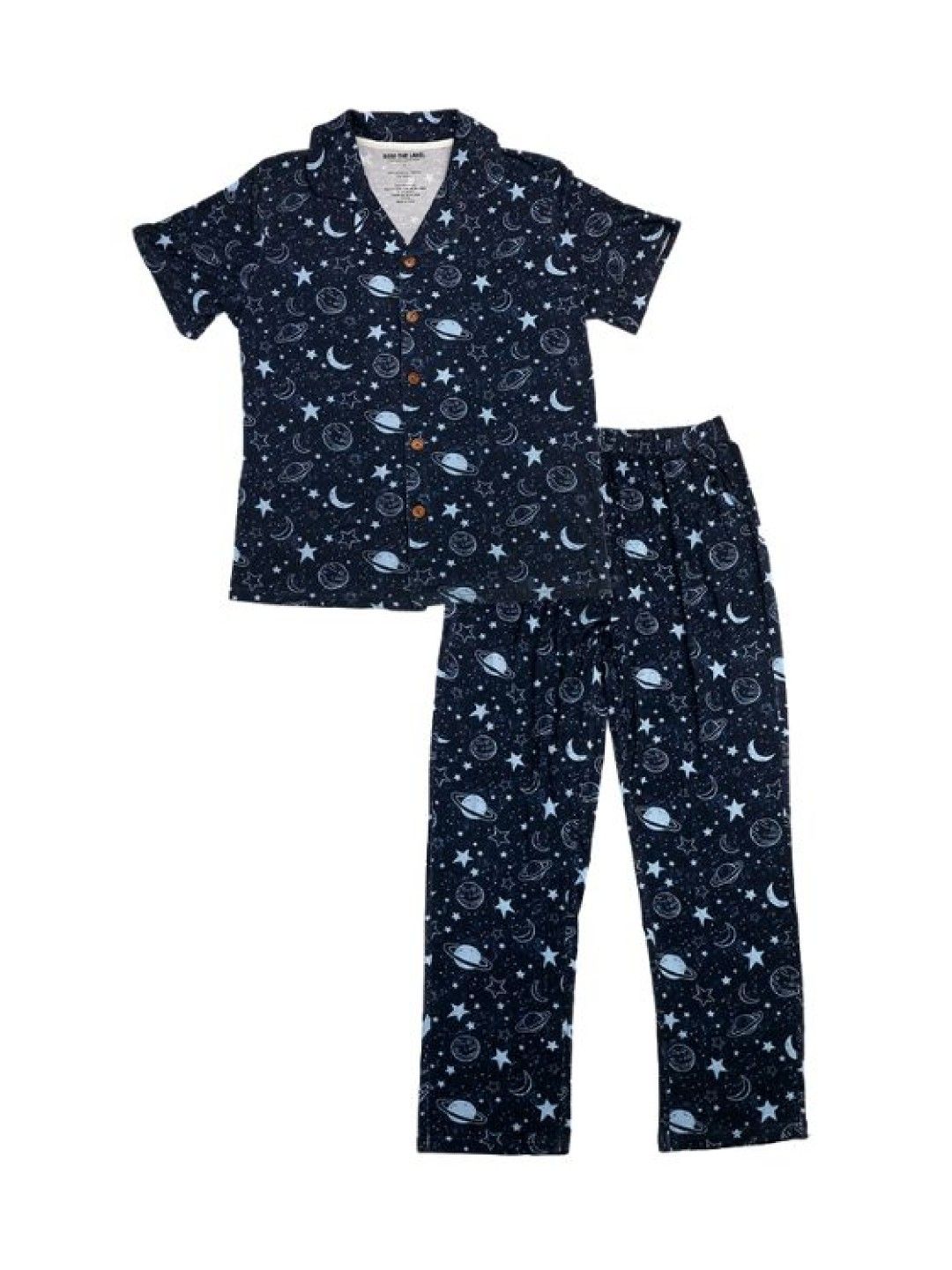 Bear The Label Harper - Bamboo Adult Short Sleeved Shirt And Pants Set In Night Sky