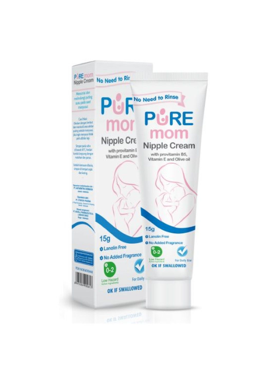 PureBB PureMom Nipple Cream 15g (No Color- Image 1)