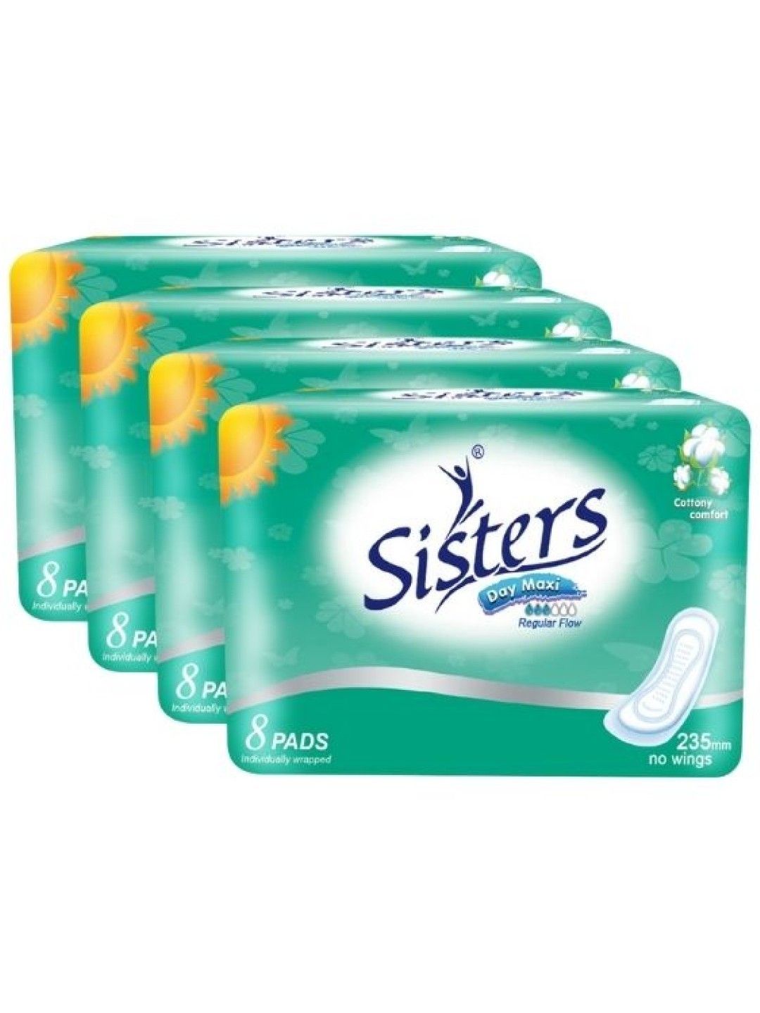 Sisters Silk Floss Day-Use Non-Wings (8-pieces) (Bundle of 4)