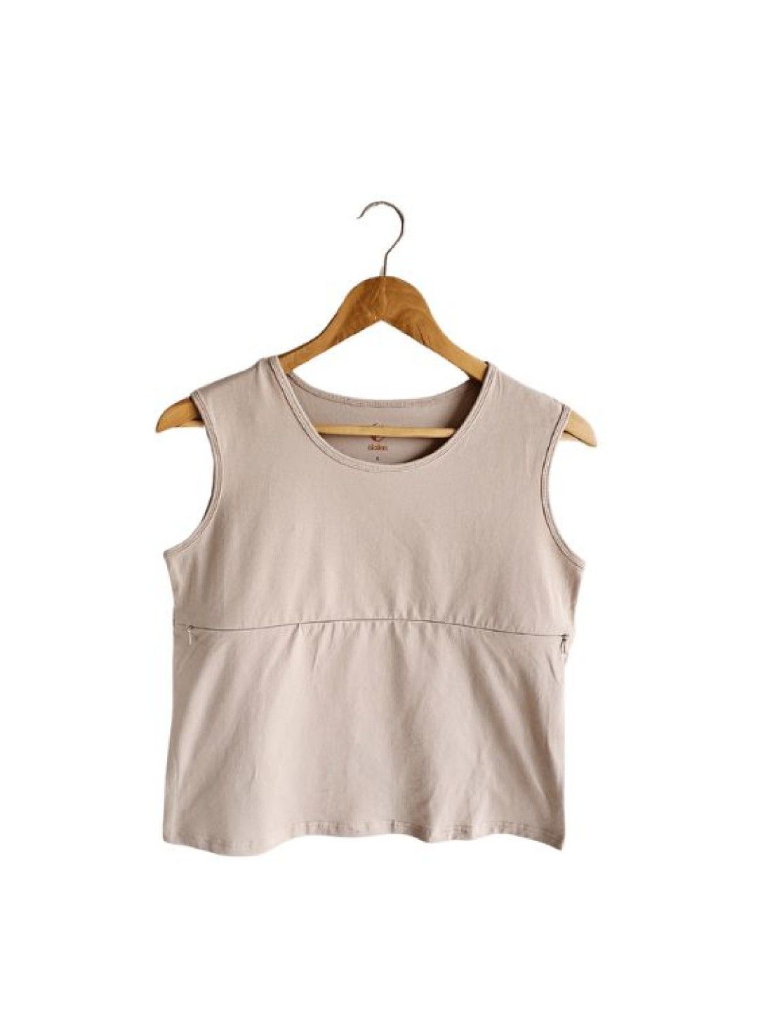 Elation Breastfeeding Tank Top with Double Zippers (Cream- Image 1)