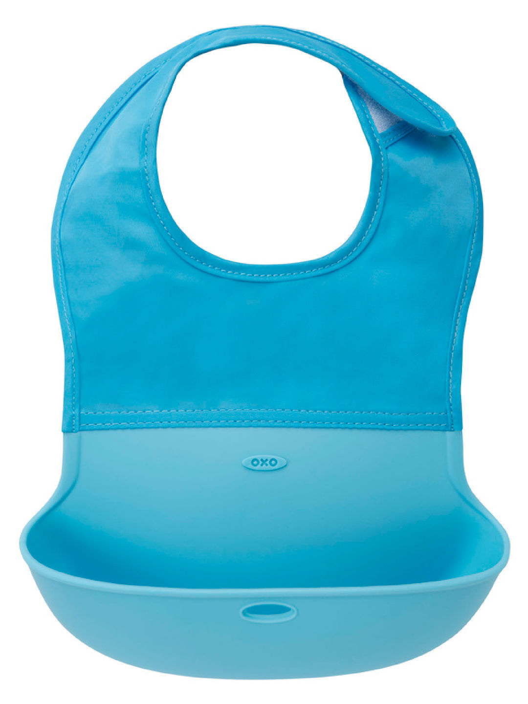 Oxo Tot Roll Up Silicone Bib (Aqua- Image 1)