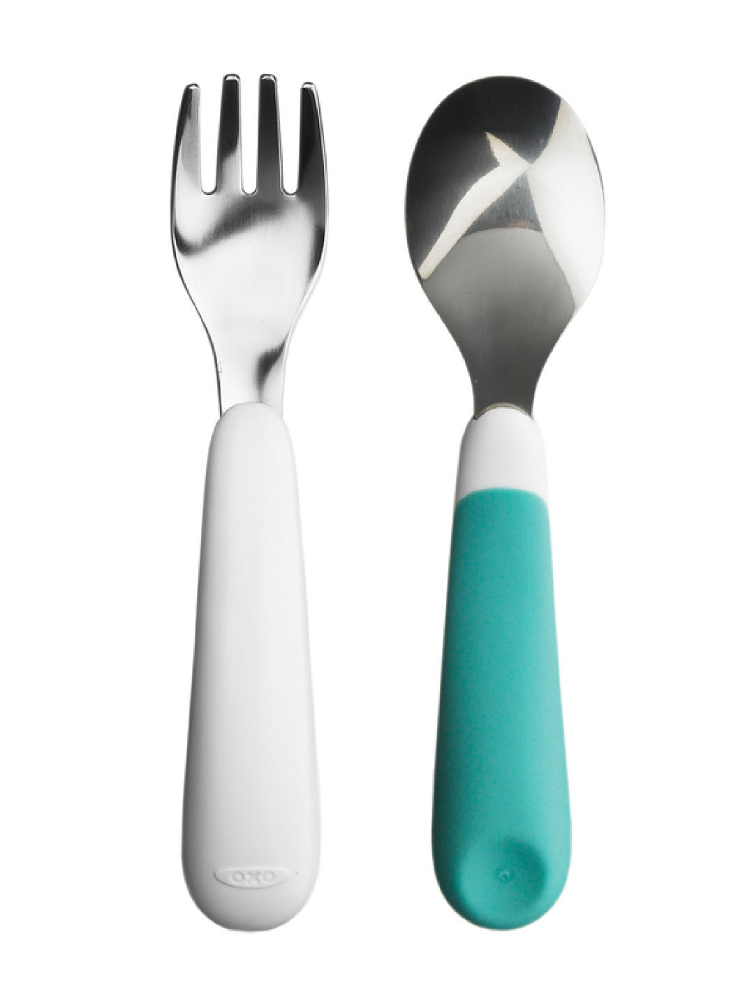 Oxo Tot Fork & Spoon Set (Aqua- Image 1)