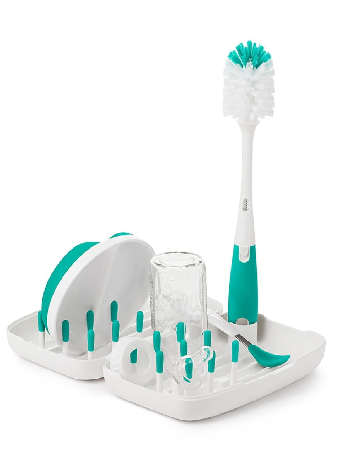 Oxo Tot On-the-Go Drying Rack and Bottle Brush Set (Teal- Image 3)