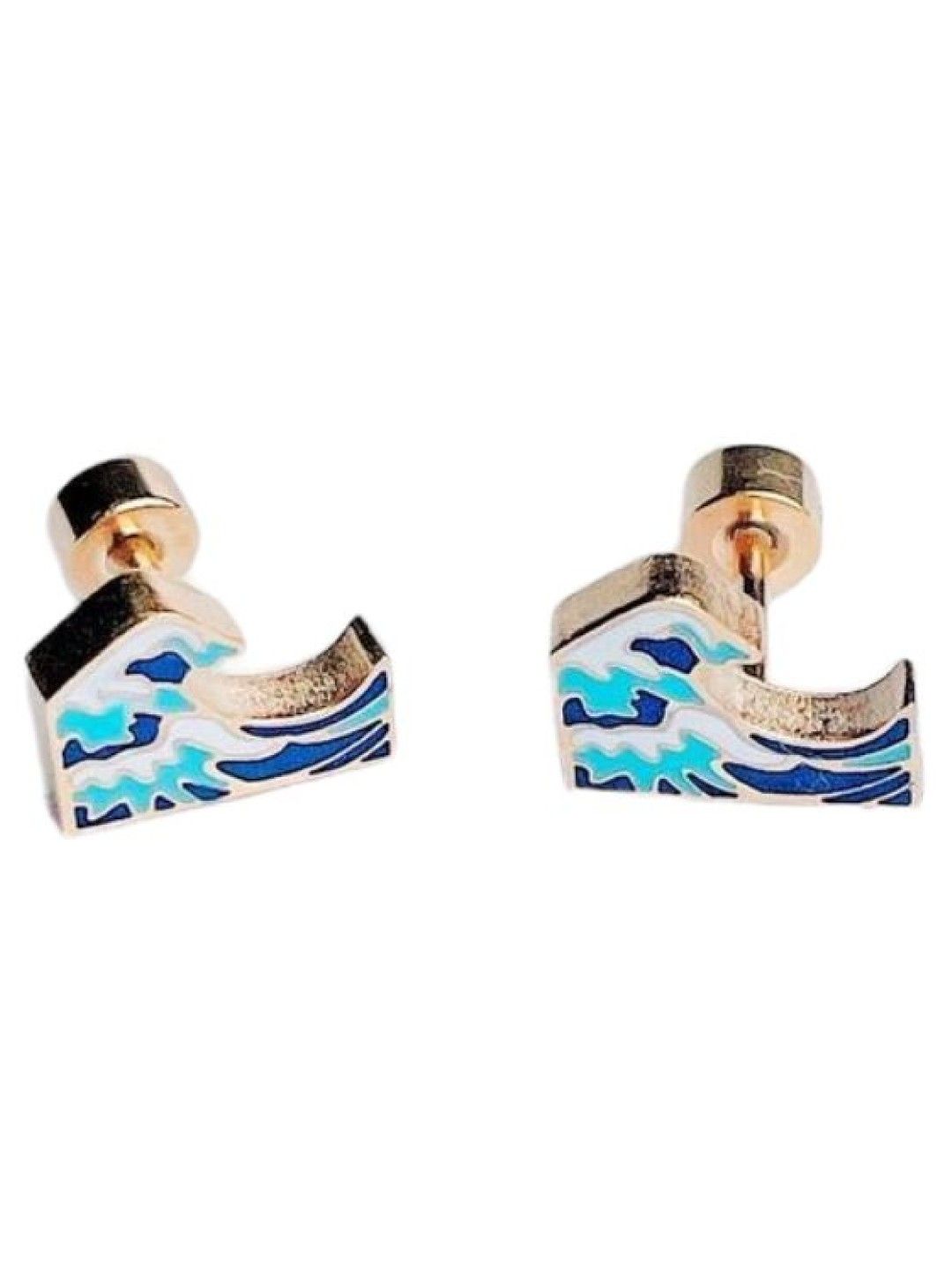 Tiny Gems Ocean Wave Hypoallergenic Screwback Earrings