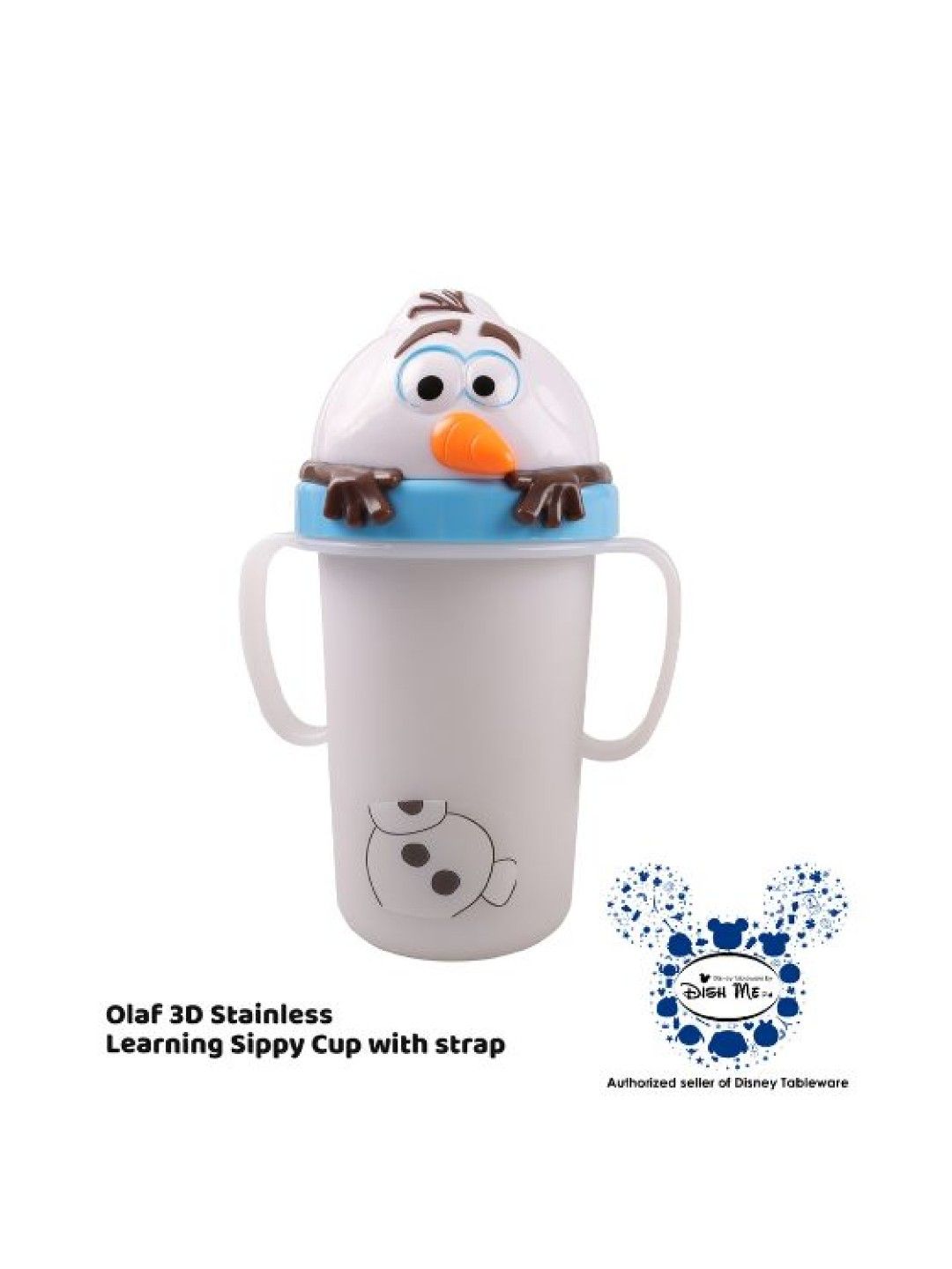 Dish Me PH Disney Olaf - 3D Stainless Learning Sippy Cup with strap (300ml) (No Color- Image 2)