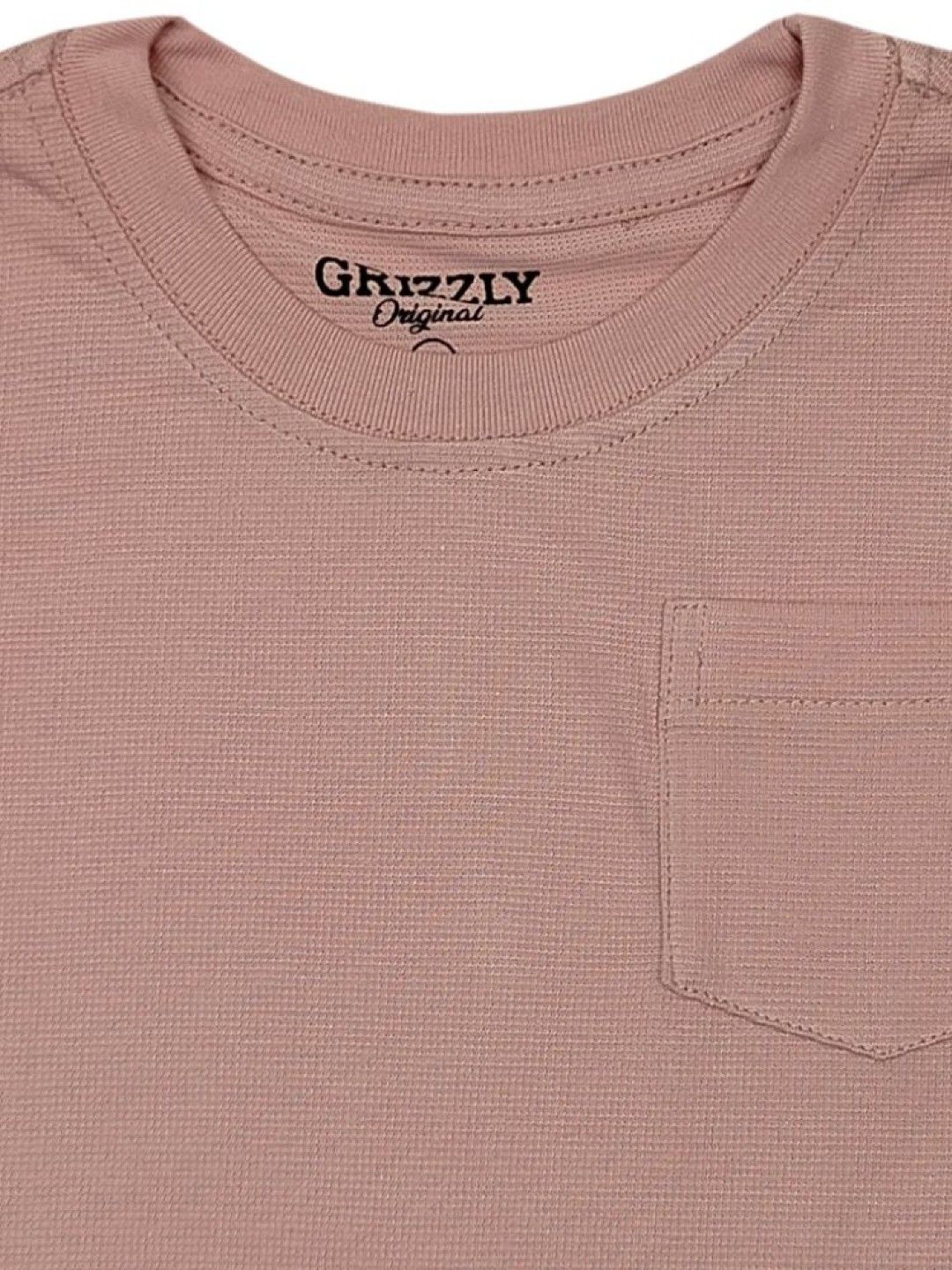 Grizzly Boys Oversized Tees with chest pocket (Old Rose- Image 3)