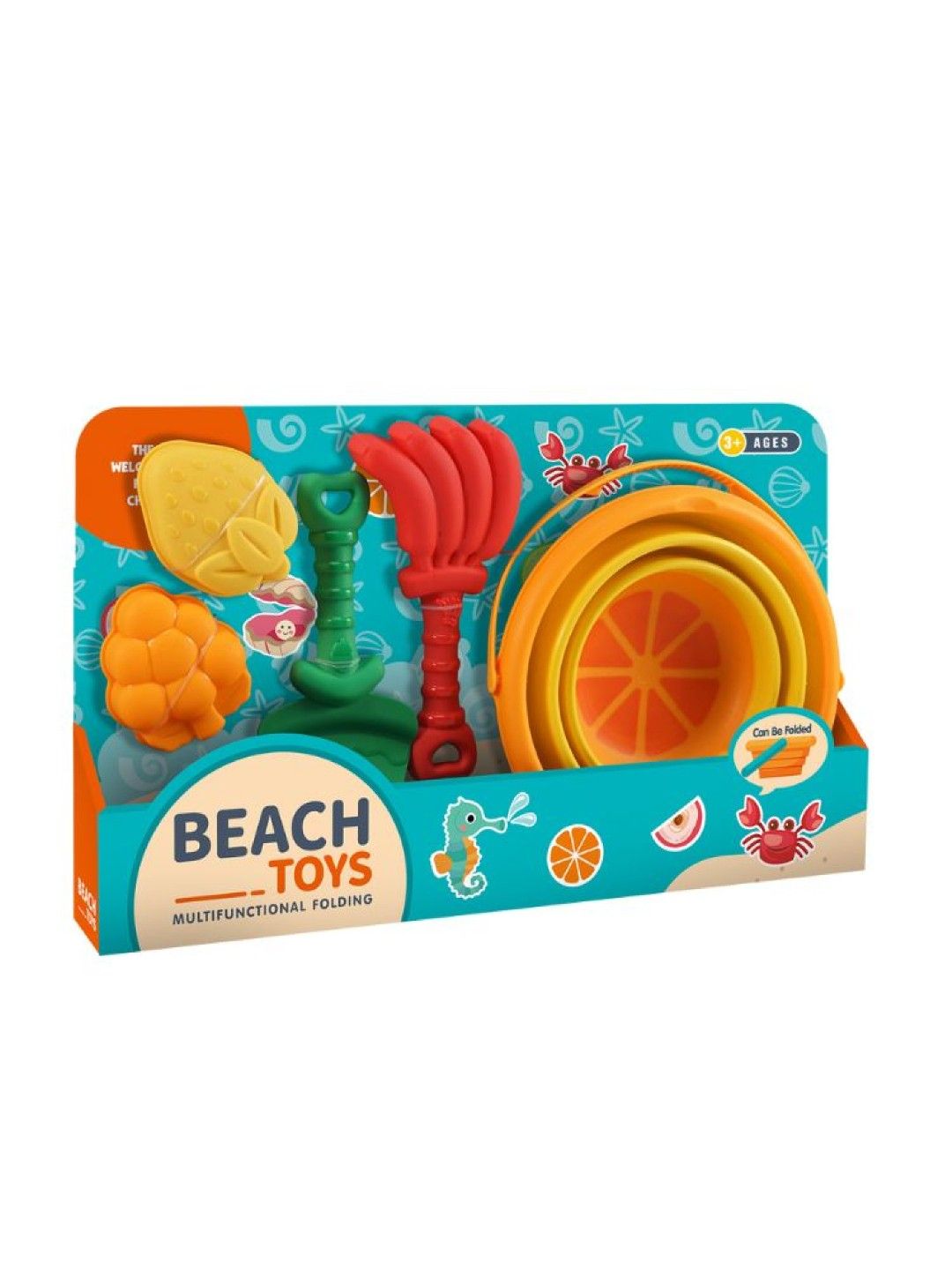 Kidsplay Beach Toys 5pcs (Orange- Image 3)