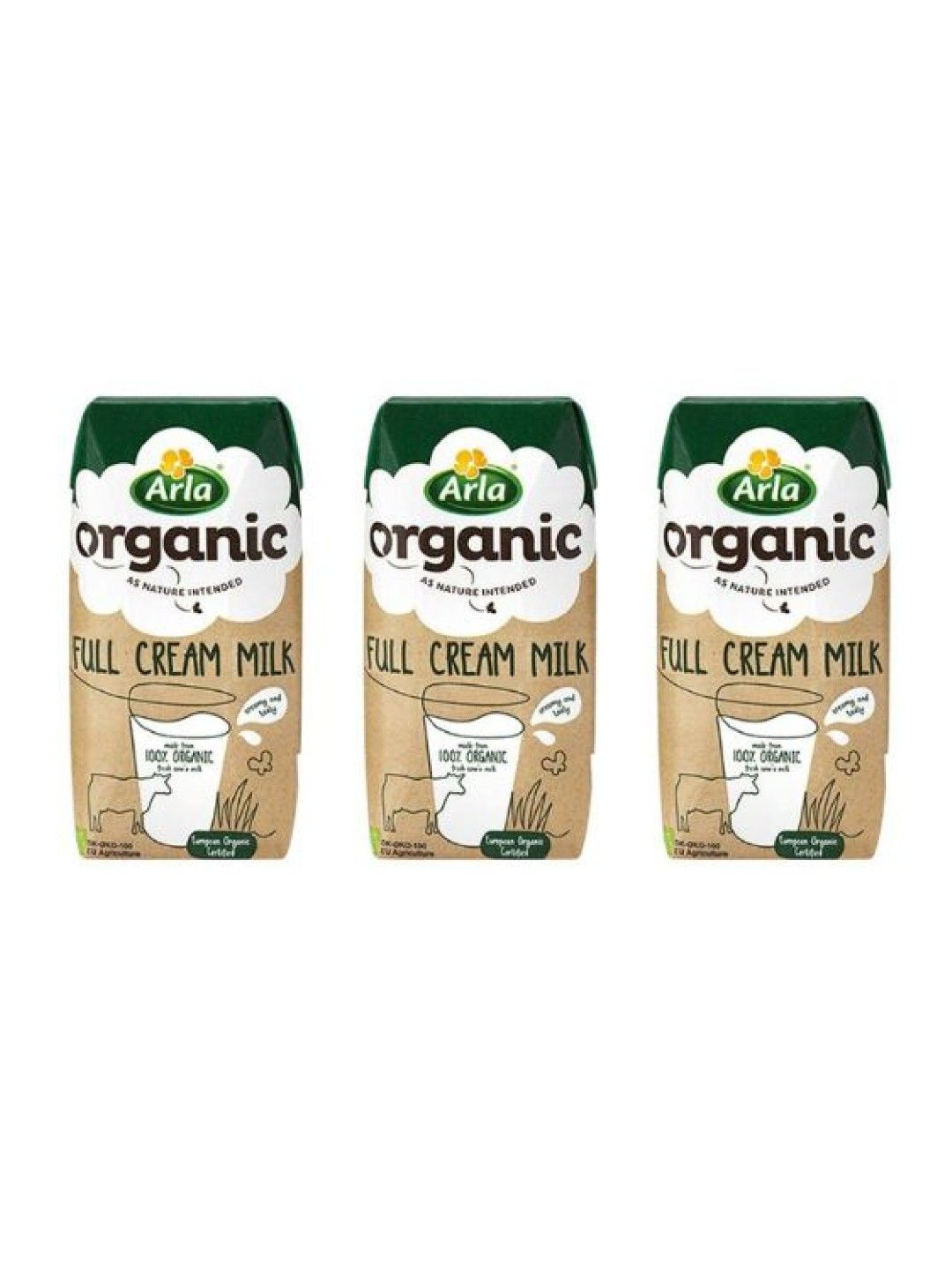 Arla Organic Full Cream Milk 200ml x 3 packs