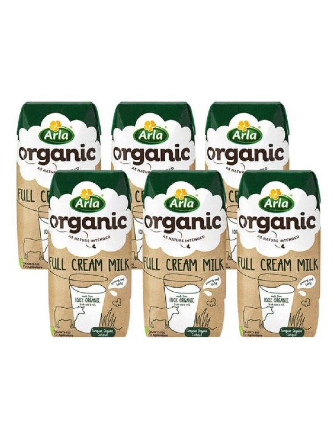 Arla Organic Full Cream Milk 200ml x 6 pack